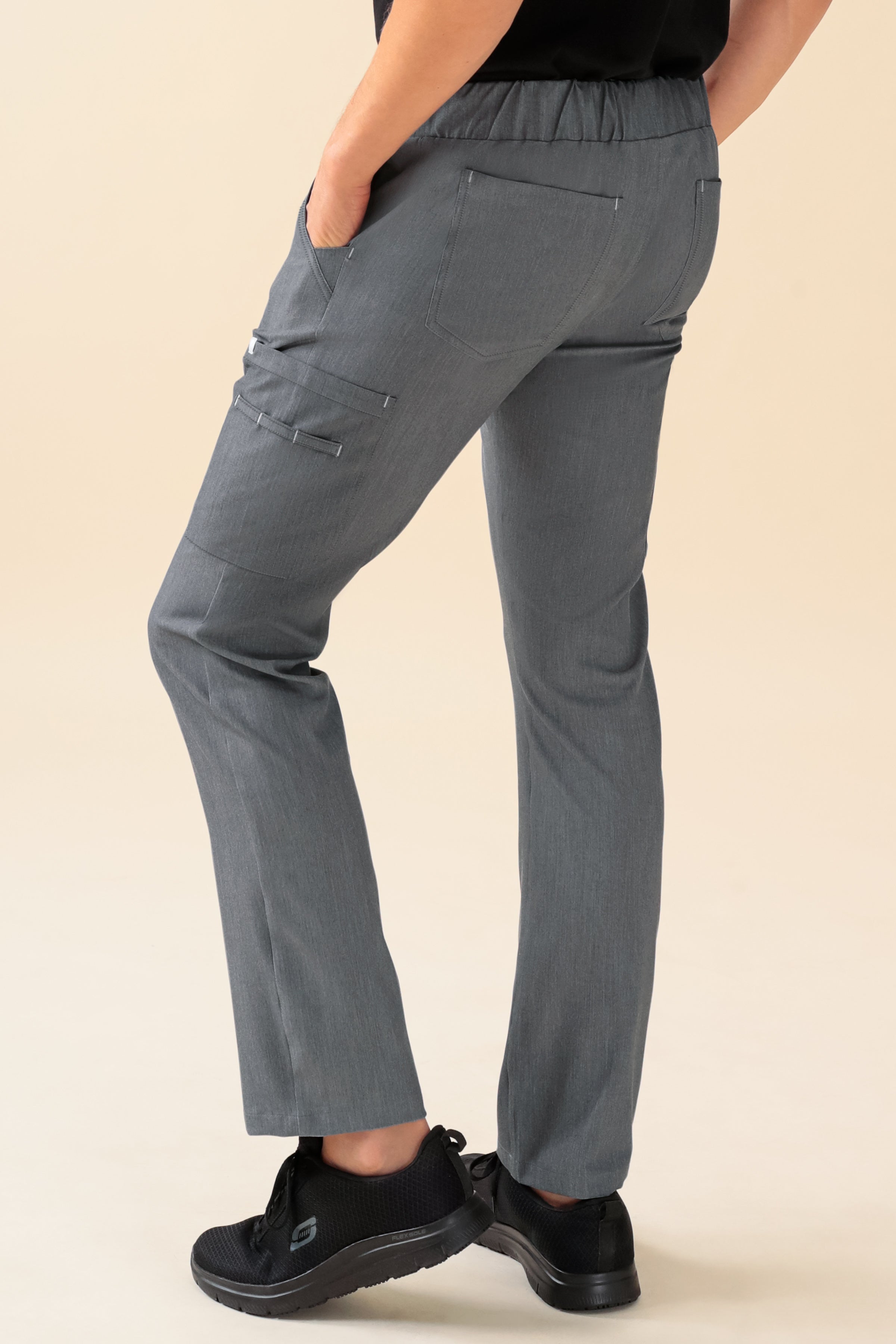 KAERE Hose Herren - gerader Saum mit Beintaschen grau melange