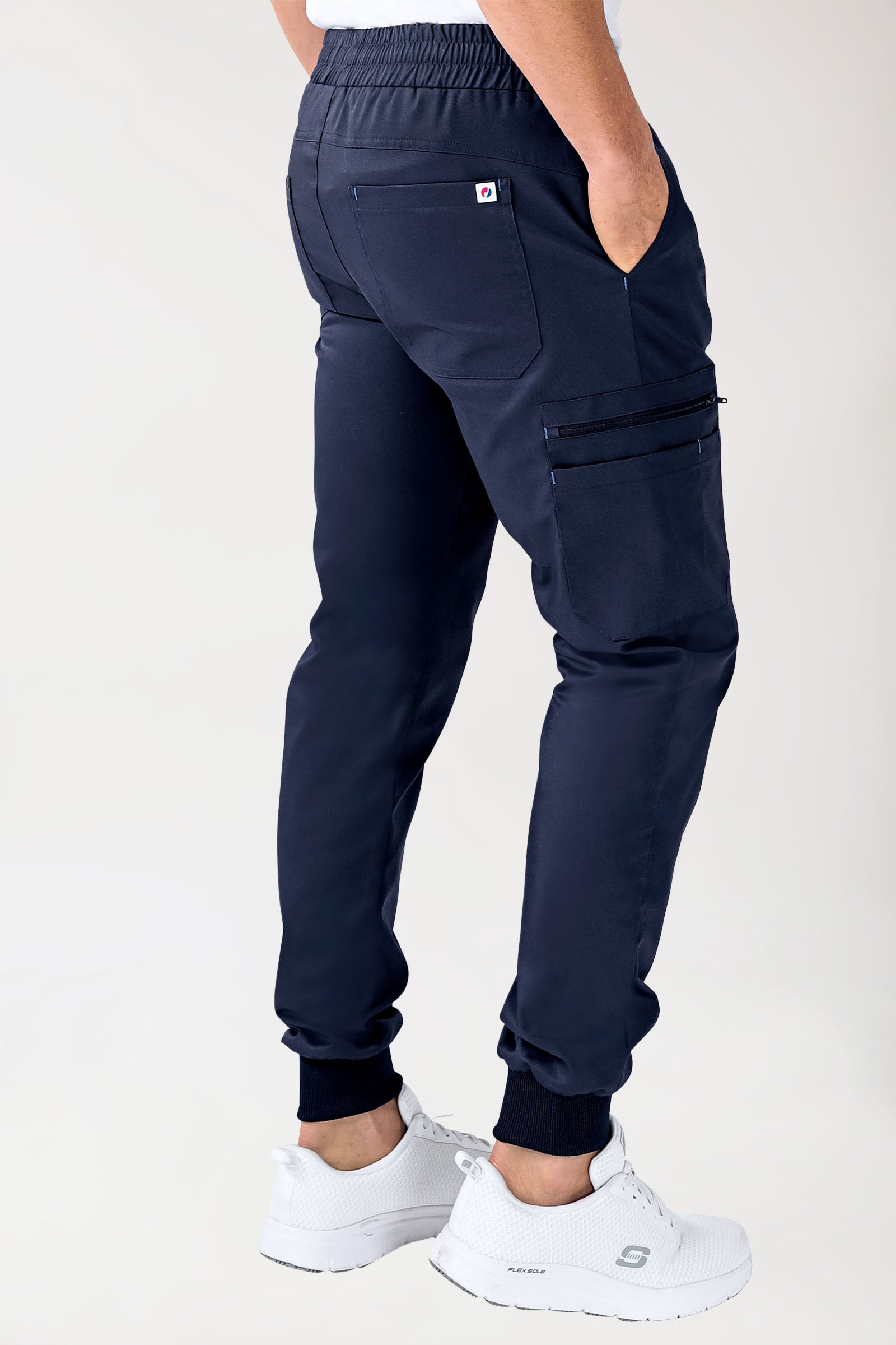 CLINIC STRETCH Hose Herren - Saumbündchen navy/himmelblau