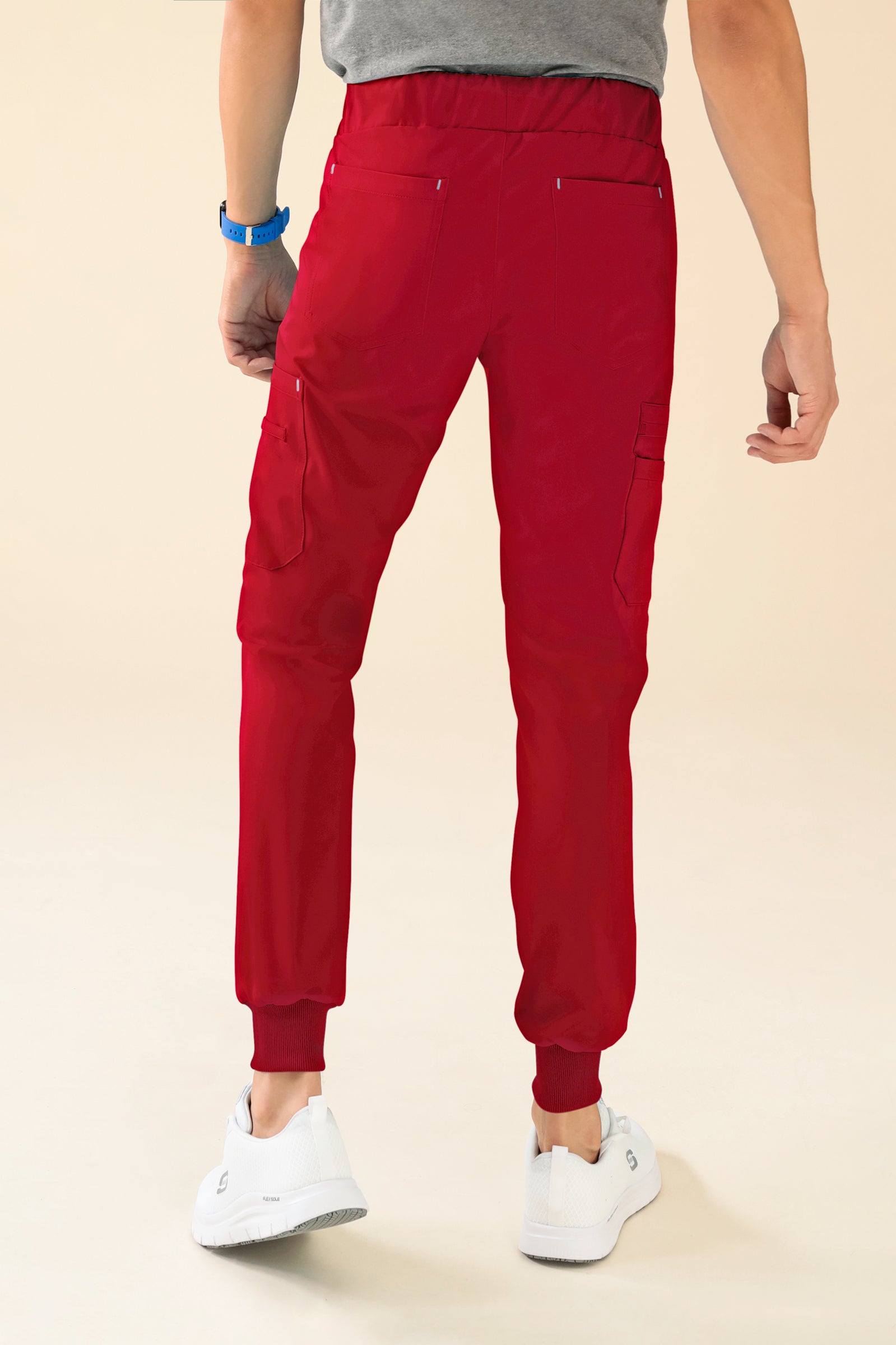 KAERE Hose Herren - Saumbündchen mit Beintaschen rot