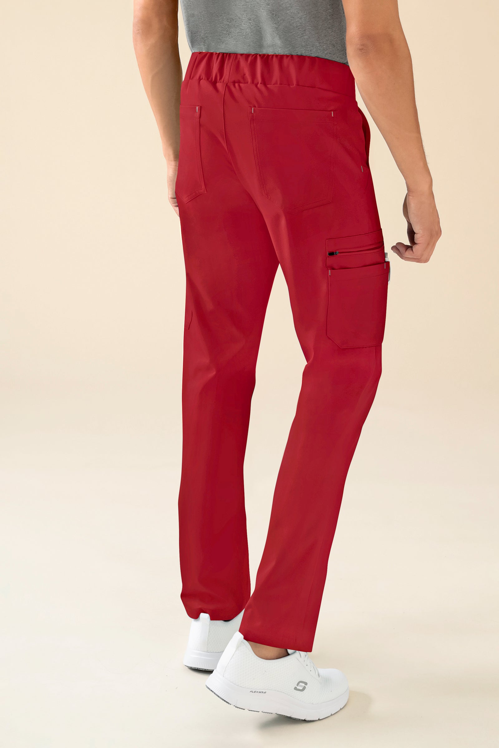 KAERE Hose Herren - gerader Saum mit Beintaschen rot