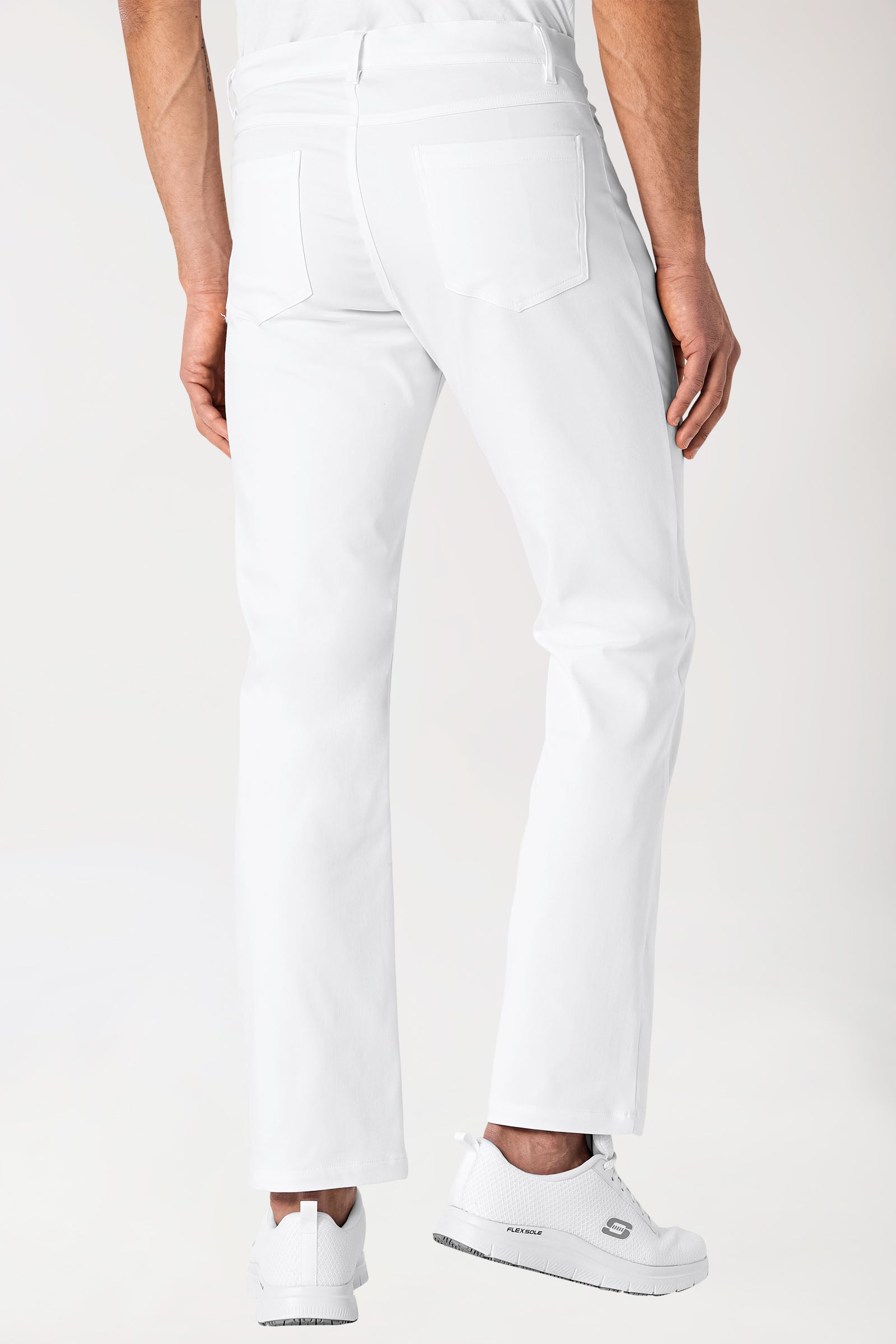 COMFY FLEX 5-Pocket Hose Herren - gerades Bein weiss, Vue de dos 