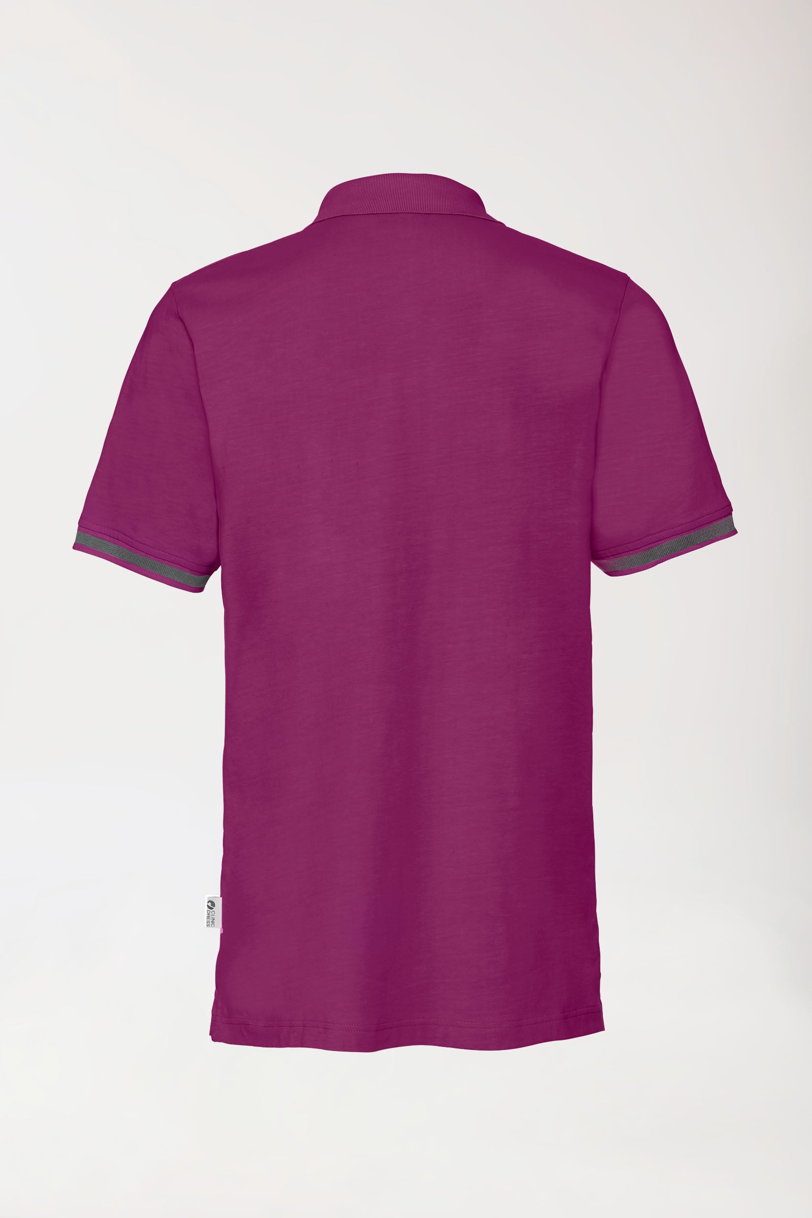 Stretch Shirt Herren - Polokragen berry/dunkelgrau melange, Vue de dos 
