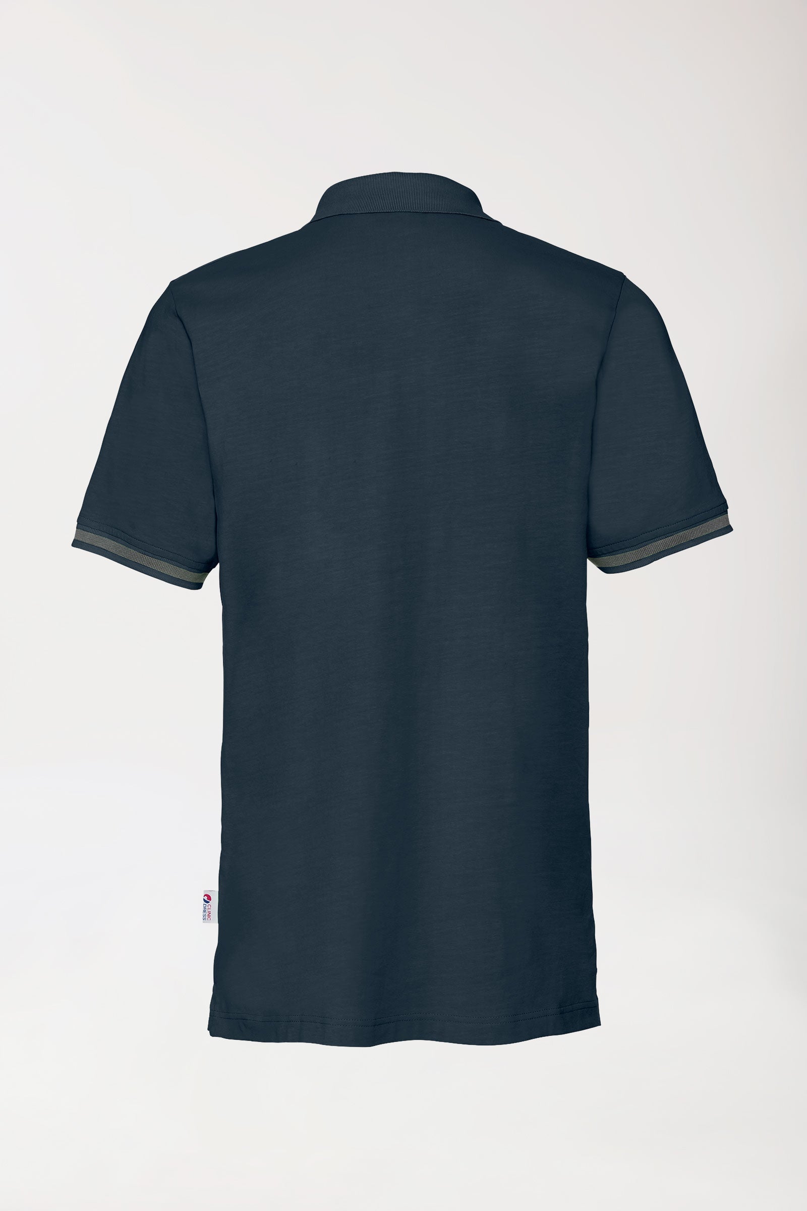 Stretch Shirt Herren - Polokragen navy/dunkelgrau melange