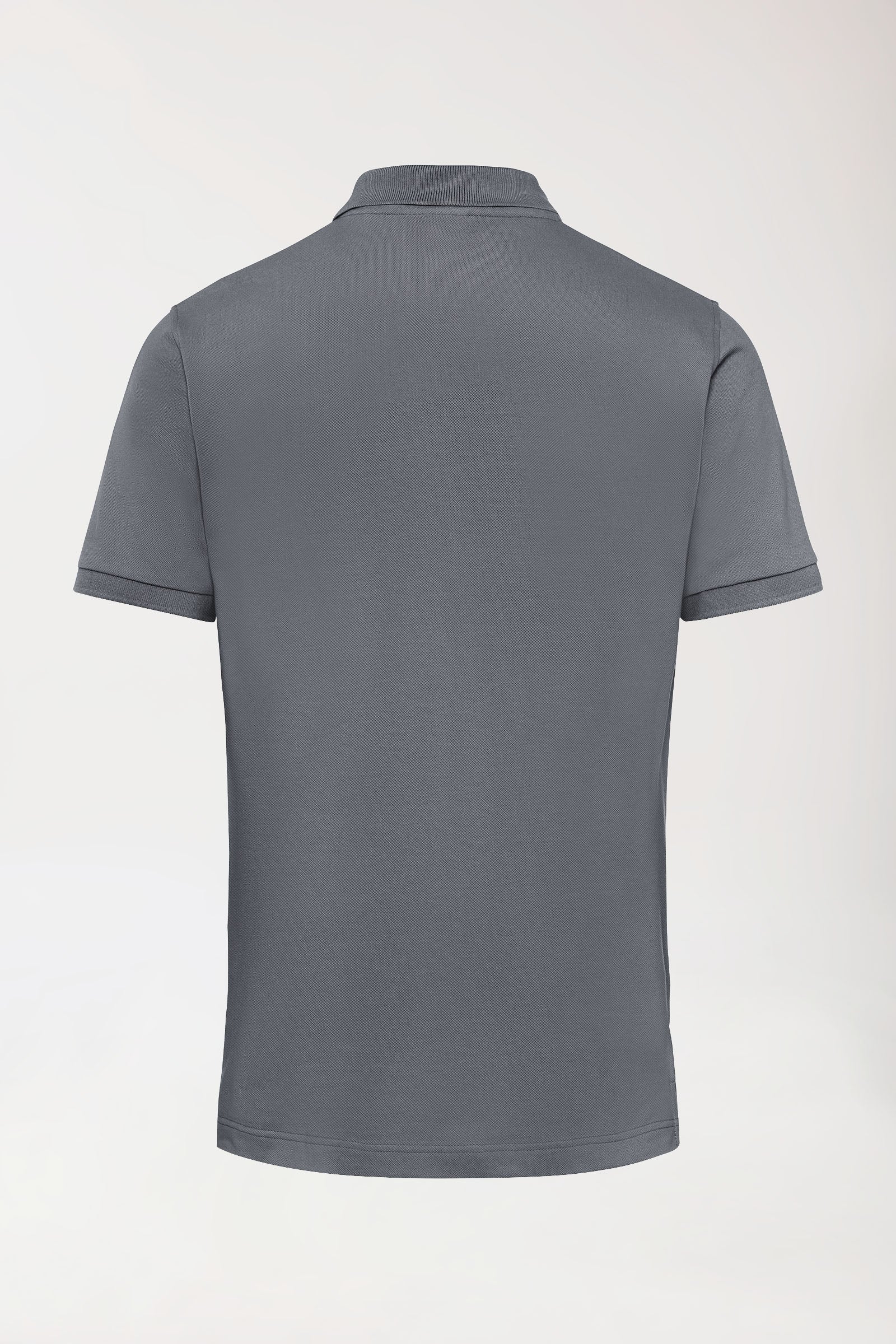 Stretch Shirt Herren - Polokragen steingrau, Rückansicht 