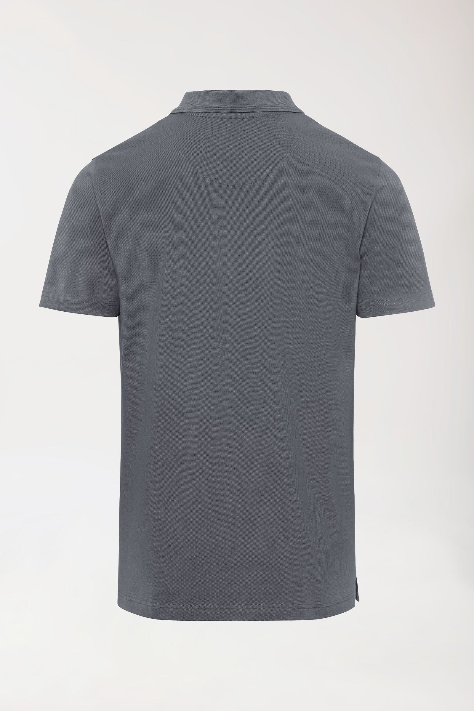 COMFY FLEX Stretch Shirt Herren - Polokragen steingrau, Rückansicht 