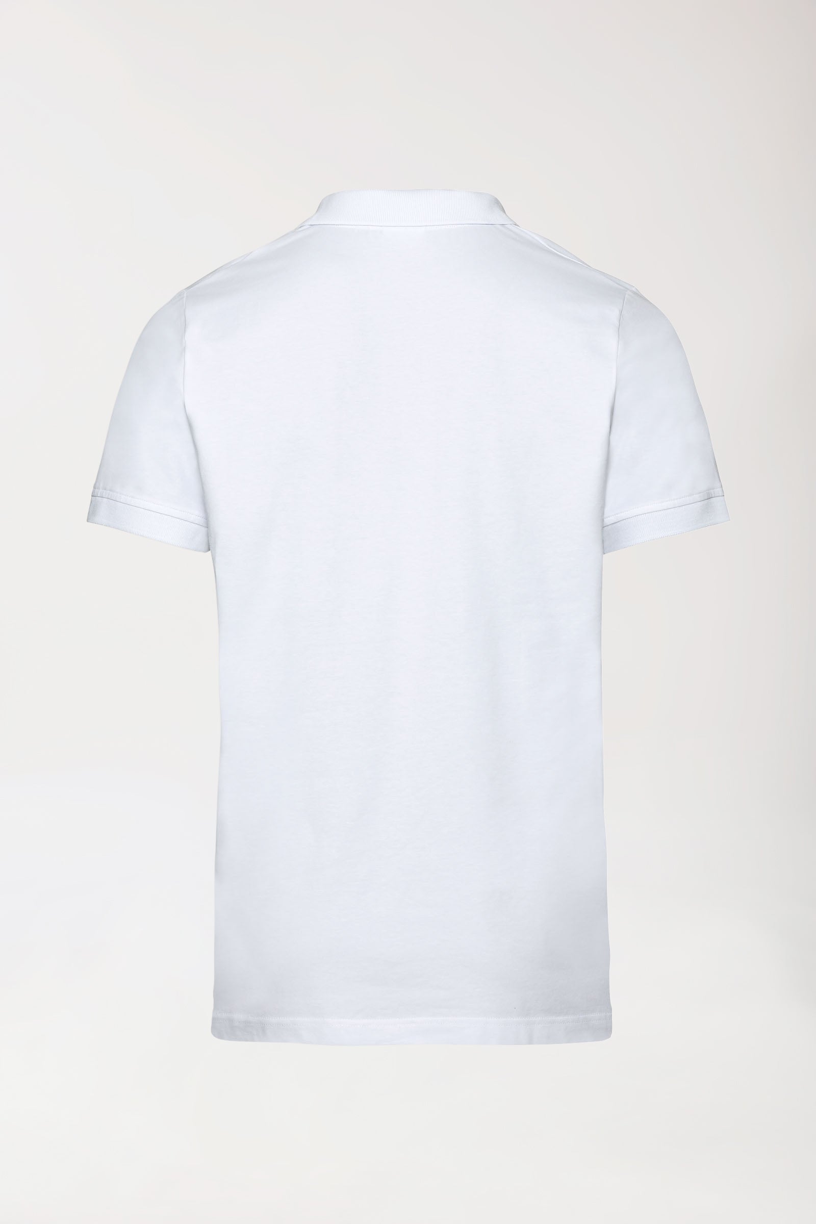 Stretch Shirt Herren - Polokragen - Knopfleiste weiss