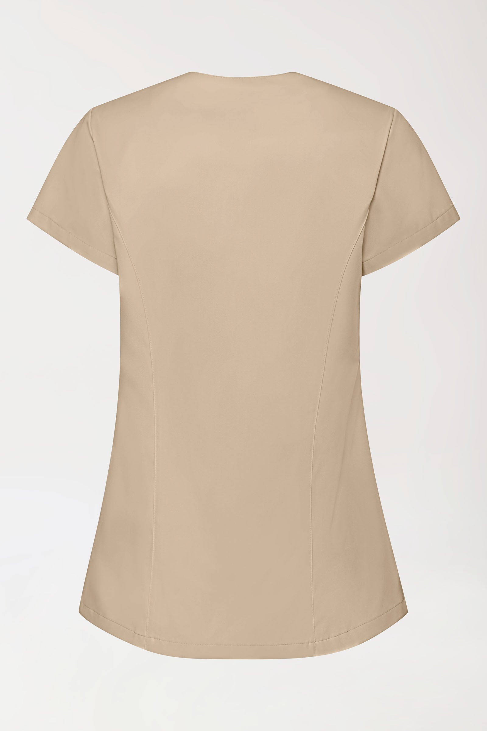 GREEN Stretch Kasack Damen - asymmetrische Druckknopfleiste sand, Vue de dos 
