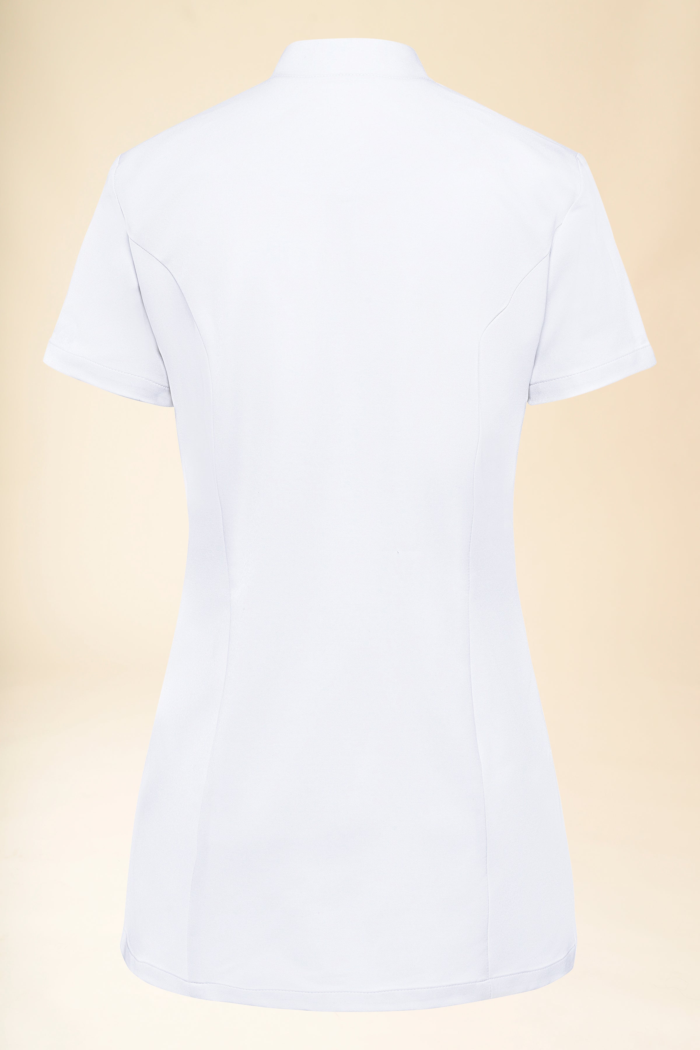 KAERE Kasack Damen - asymmetrische Knopfleiste weiss, Vue de dos 