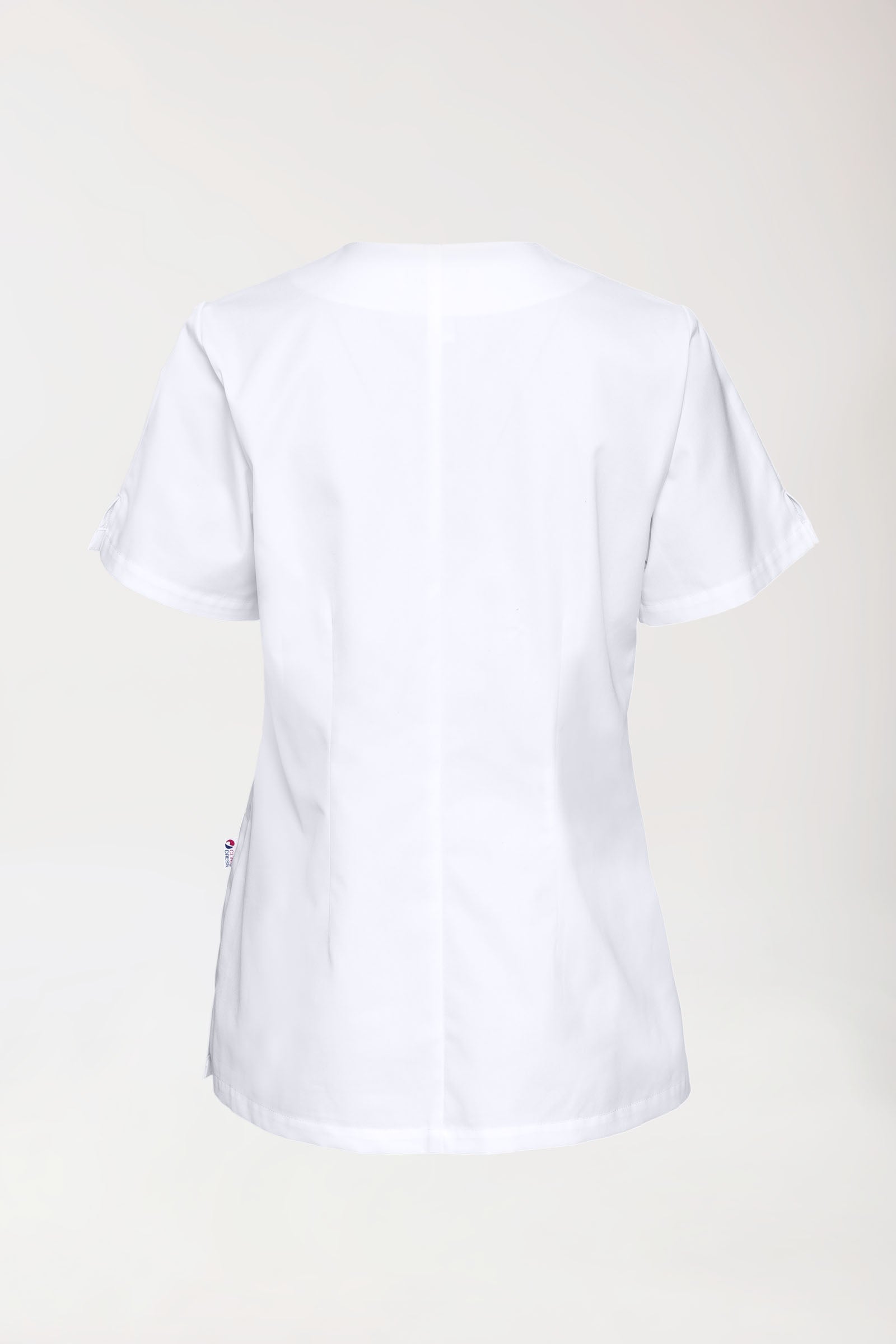 CORE Schlupfkasack Damen curved fit - mit Druckknöpfen weiss, Vue de dos 