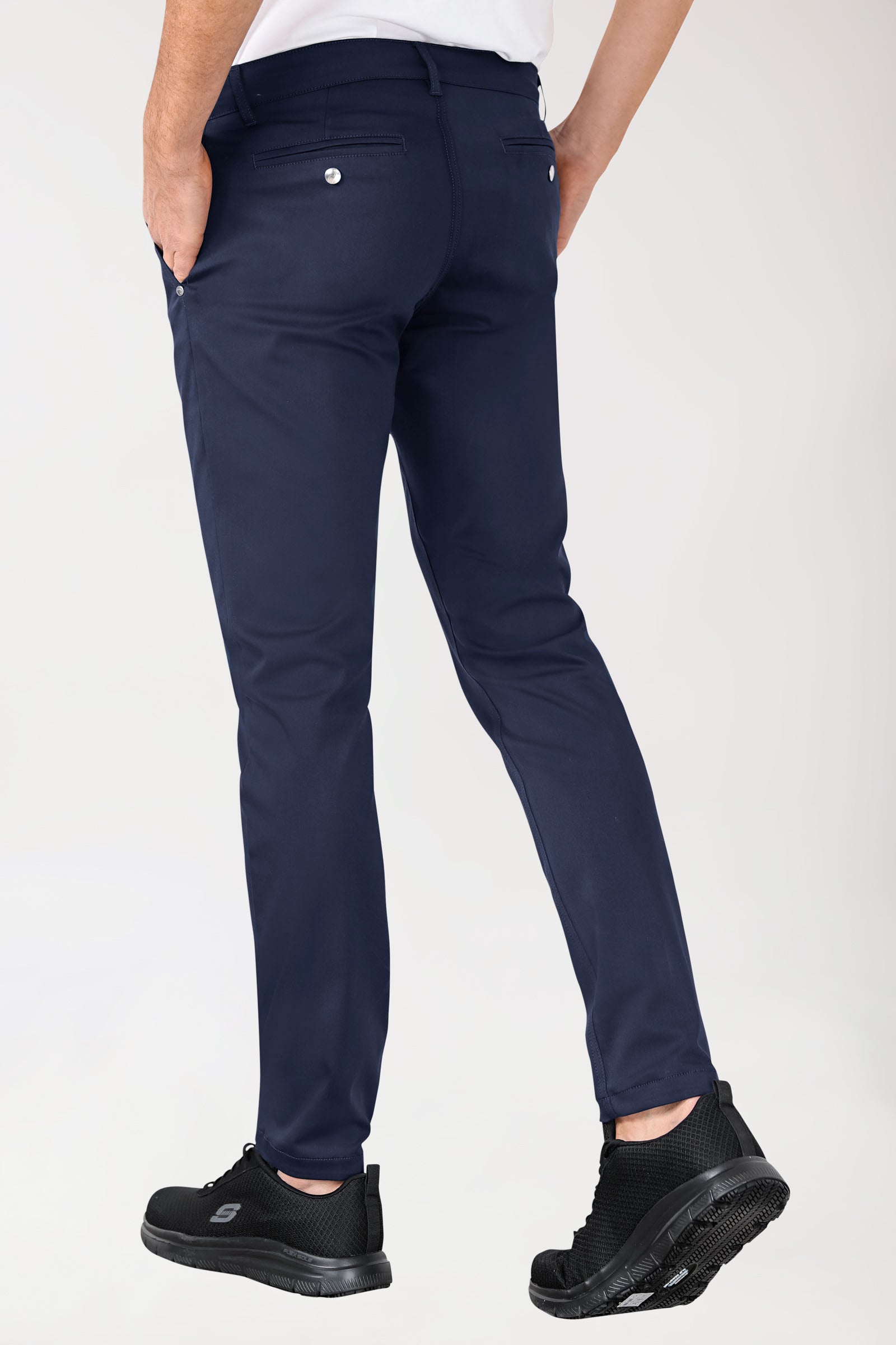 Stretch Hose Herren - Chino Style navy, Vue de dos 