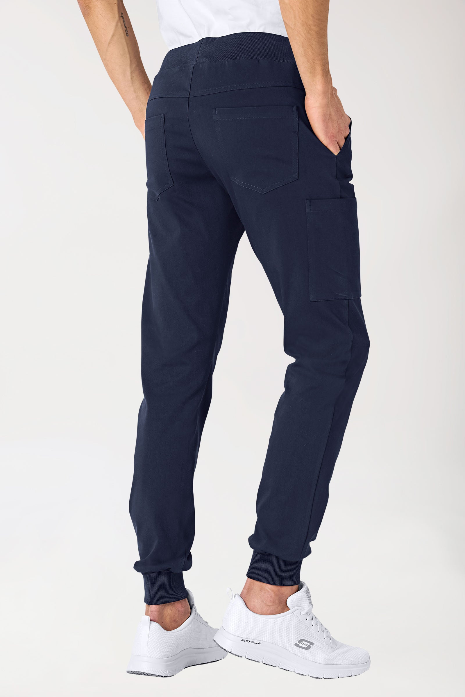 Stretch Hose Herren - Jogpants navy, Rückansicht 