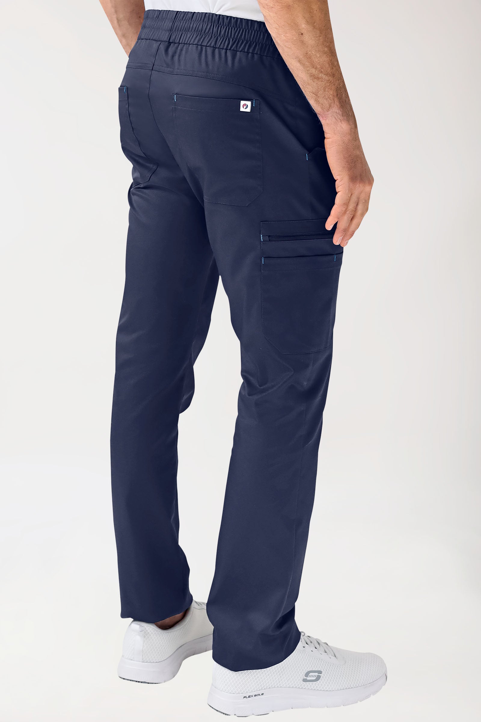 CLINIC STRETCH Hose Herren - gerader Saum navy/himmelblau