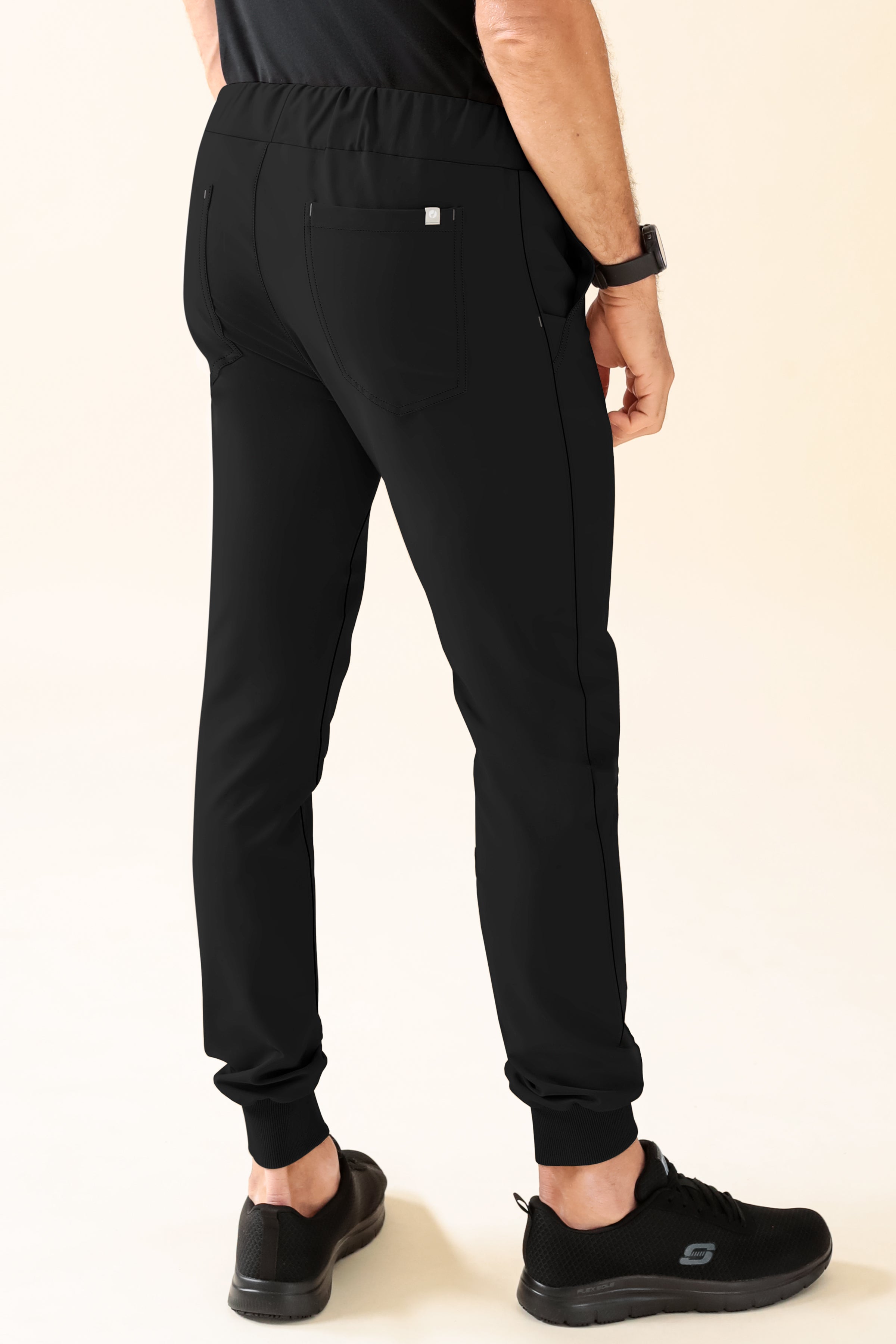 KAERE Hose Herren - Saumbündchen ohne Beintaschen schwarz