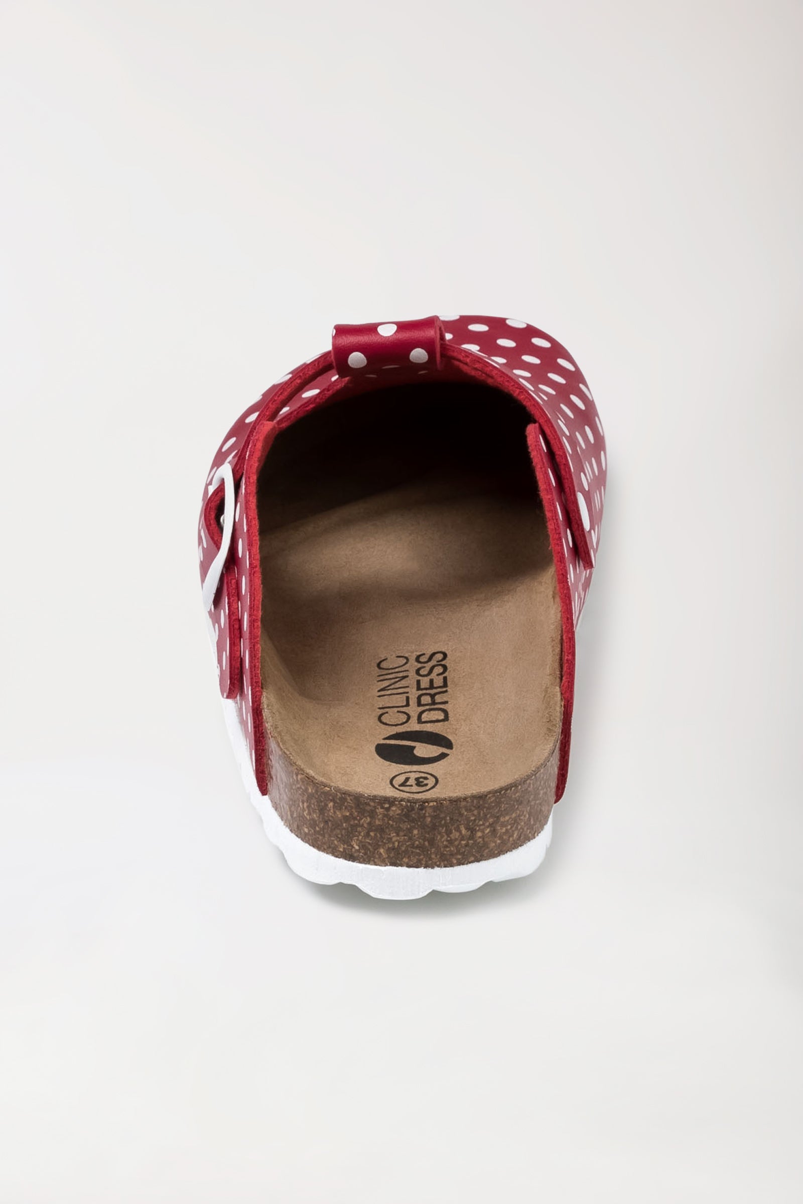 Damen Clog rot/weiss, Vue de dos 