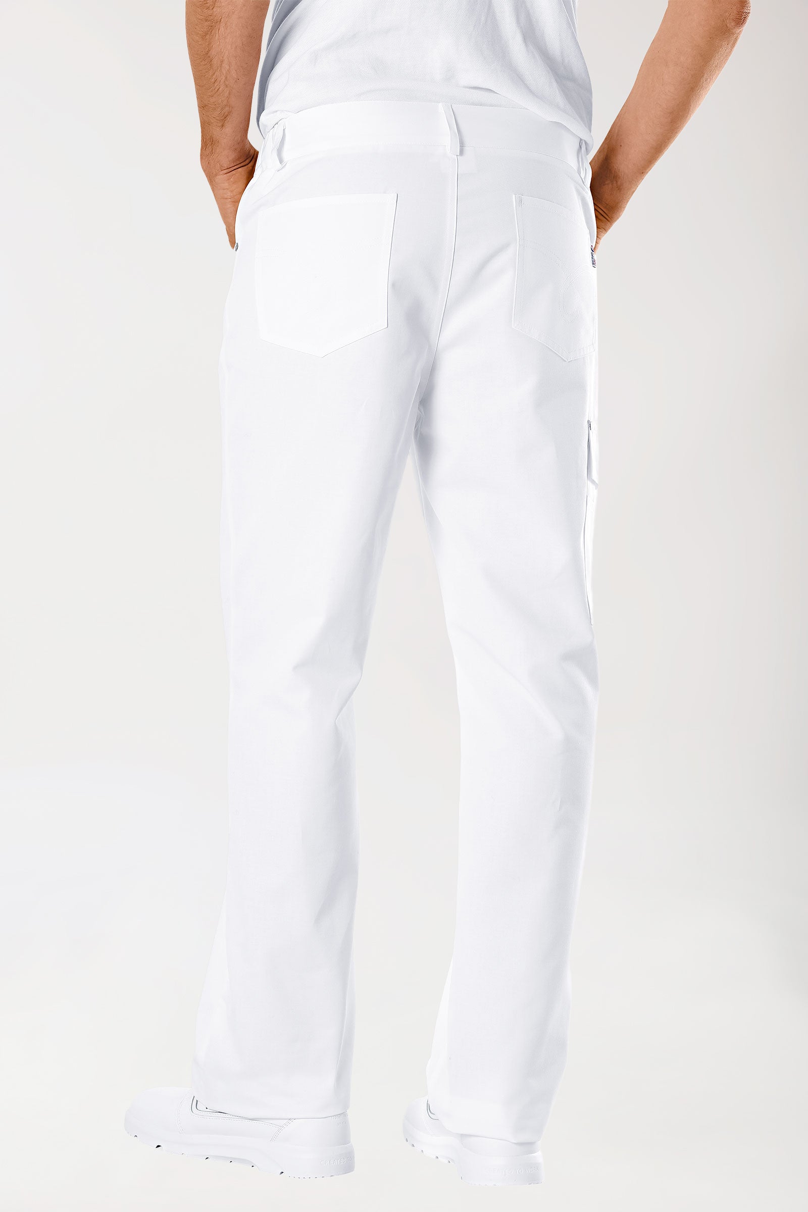 JUST STRONG Hose Unisex - Teilgummibund weiss, Rückansicht 