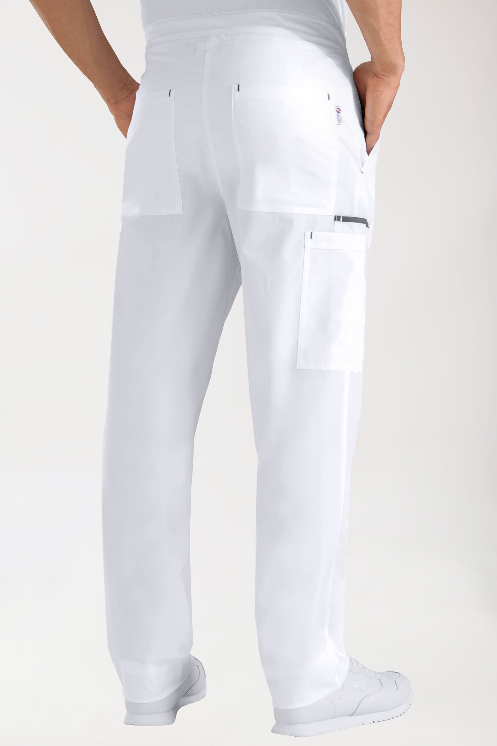 Hose Weiss mit Steingrau Unisex, Vue de dos 