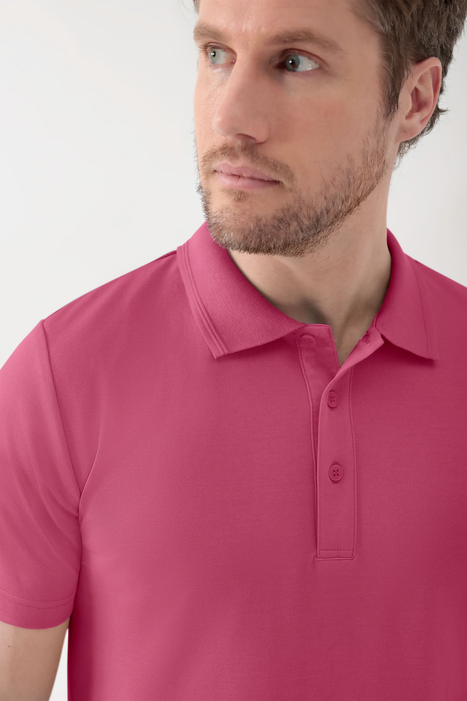 COMFY FLEX Stretch Shirt Herren - Polokragen rosenholz
