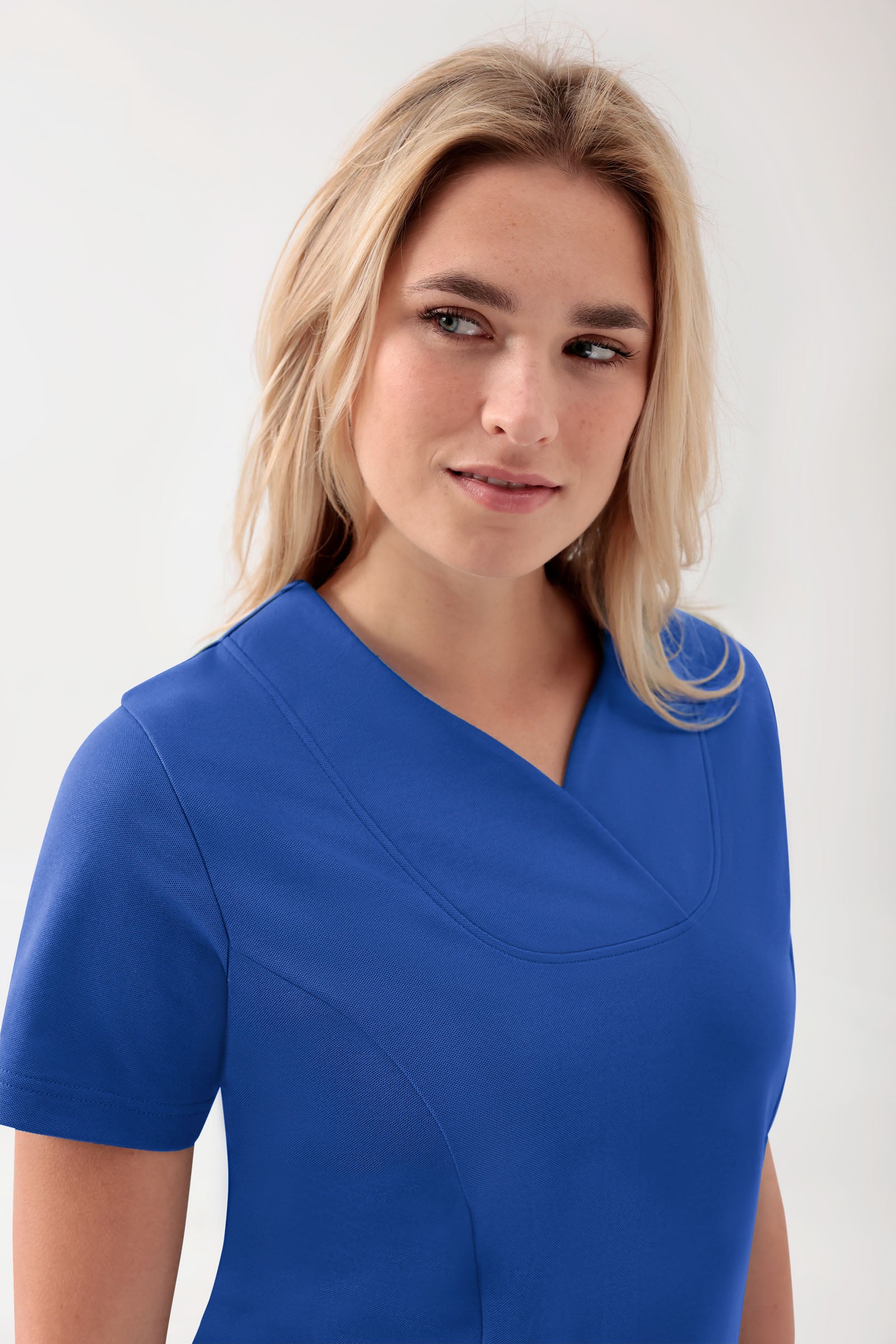 COMFY FLEX Stretch Schlupfkasack Damen - Herzausschnitt königsblau