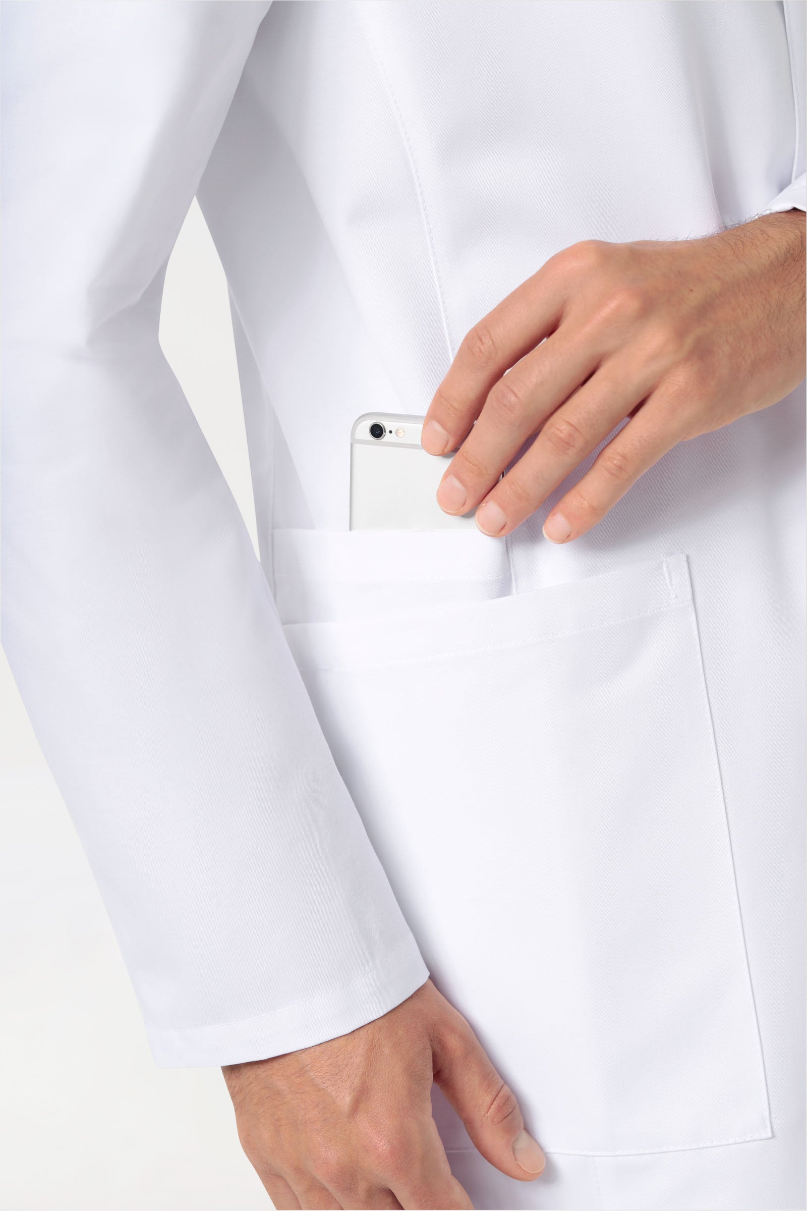 Mantel Herren - Stehkragen weiss