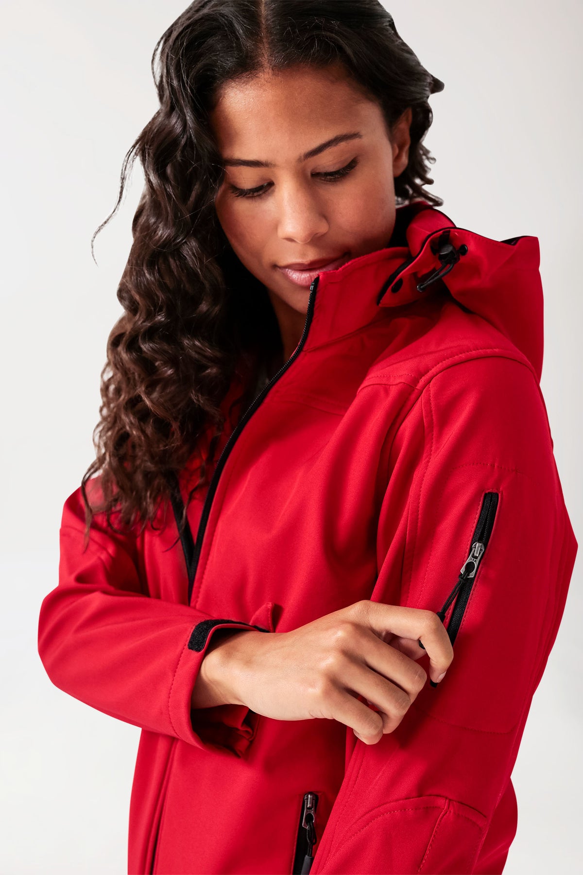 Softshell Jacken Unisex - mit Kapuze rot