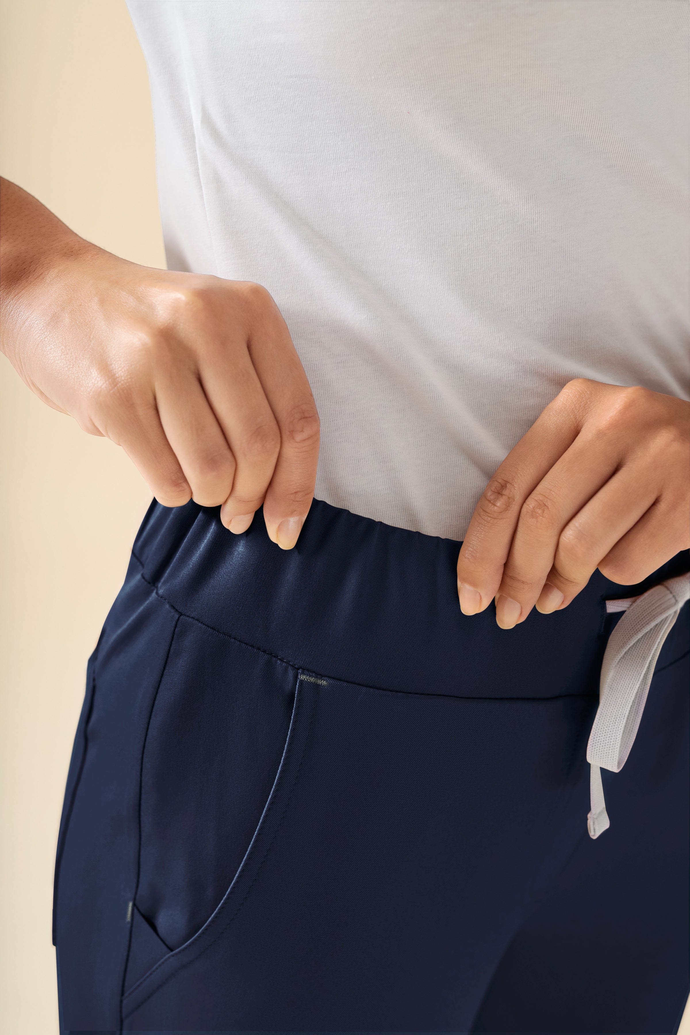 KAERE Hose Damen - gerader Saum Kurzgr. ohne Beintaschen navy