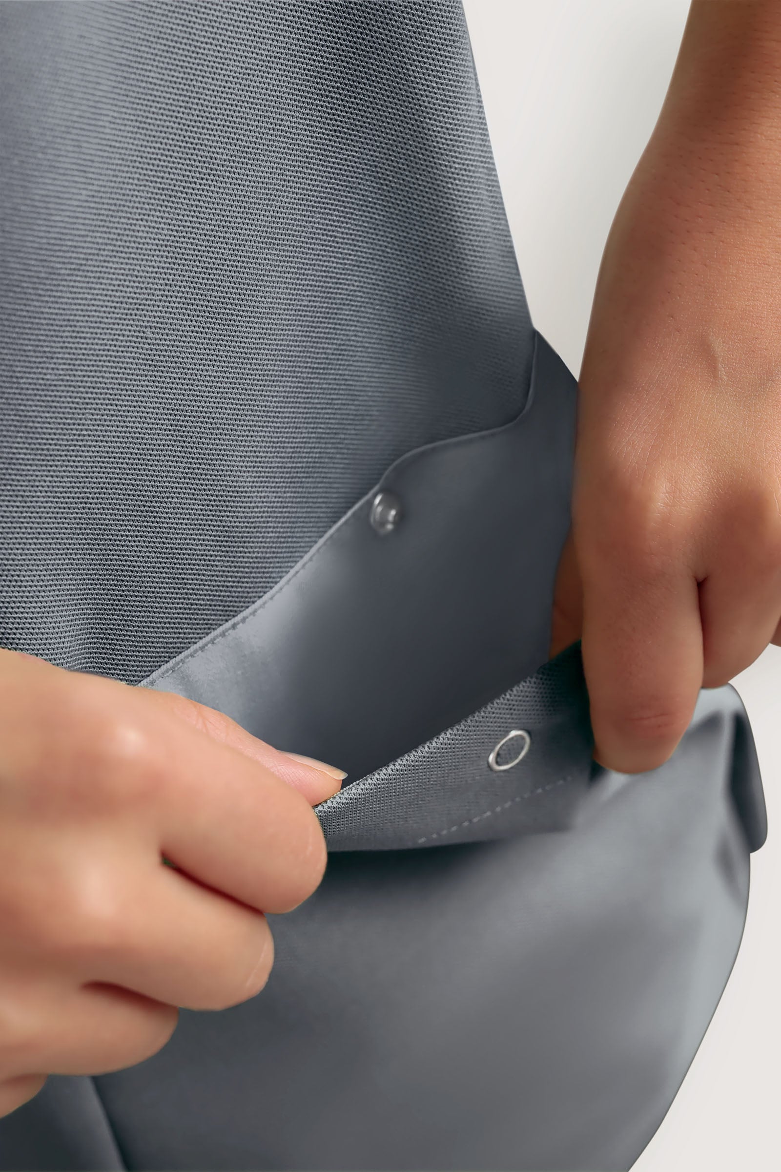 COMFY FLEX Stretch Schlupfkasack Damen - mit Druckknöpfen steingrau