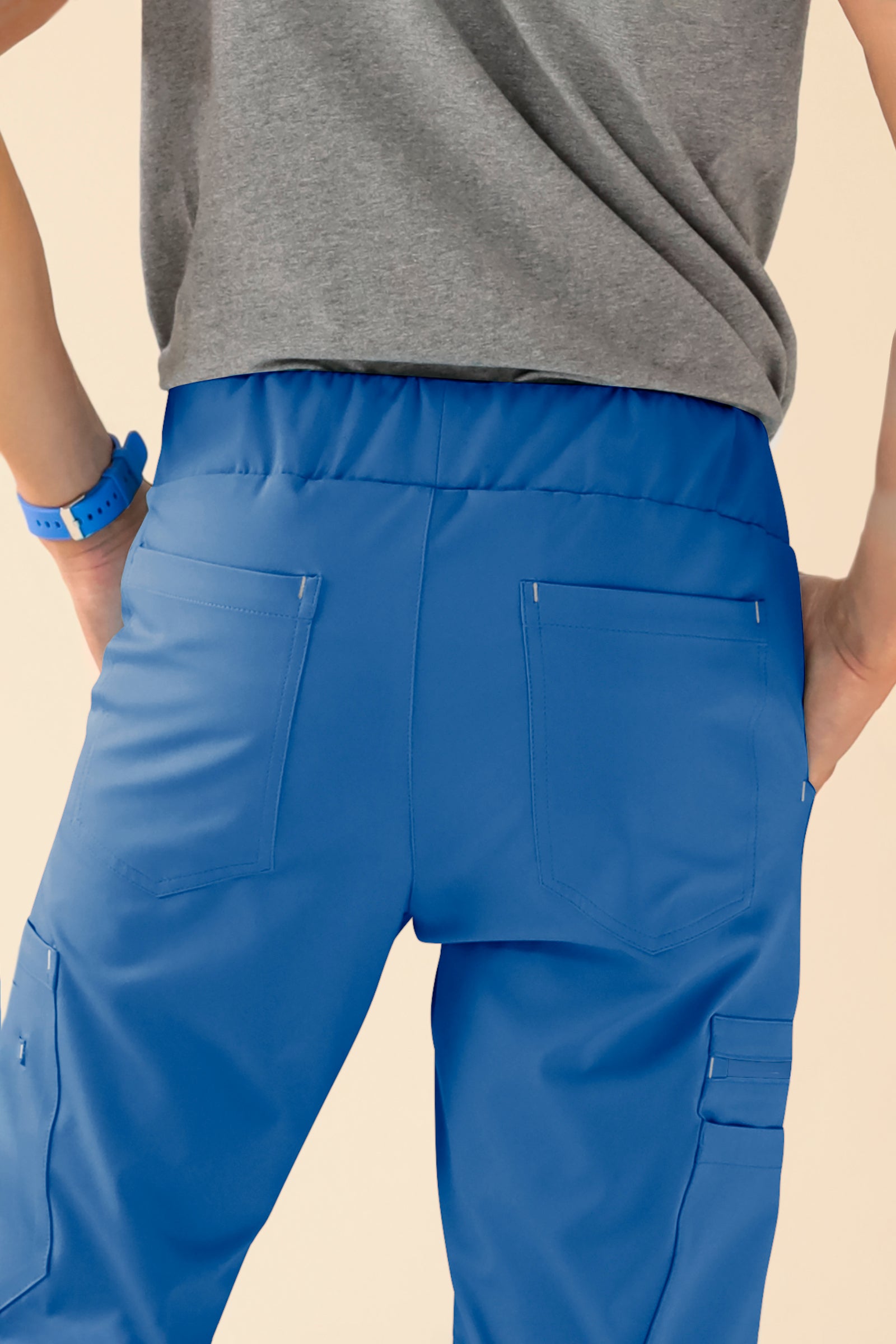 KAERE Hose Herren - gerader Saum mit Beintaschen blau
