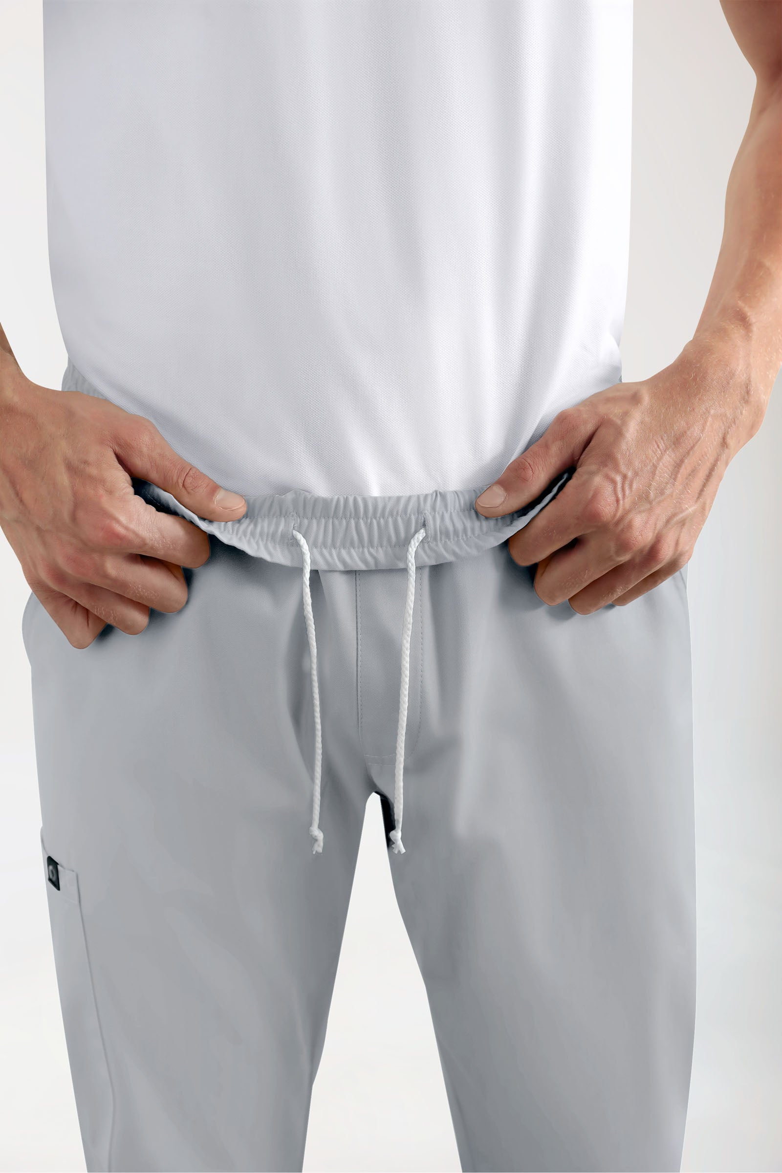 GREEN Stretch Hose Herren - Jogpants Style perlgrau