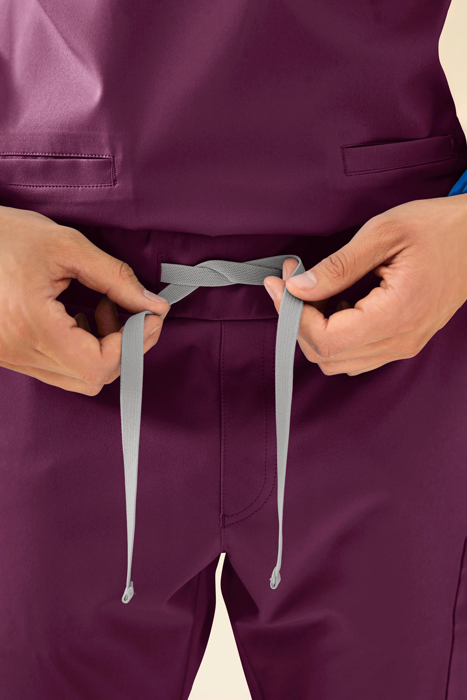 KAERE Hose Herren - gerader Saum mit Beintaschen pflaume