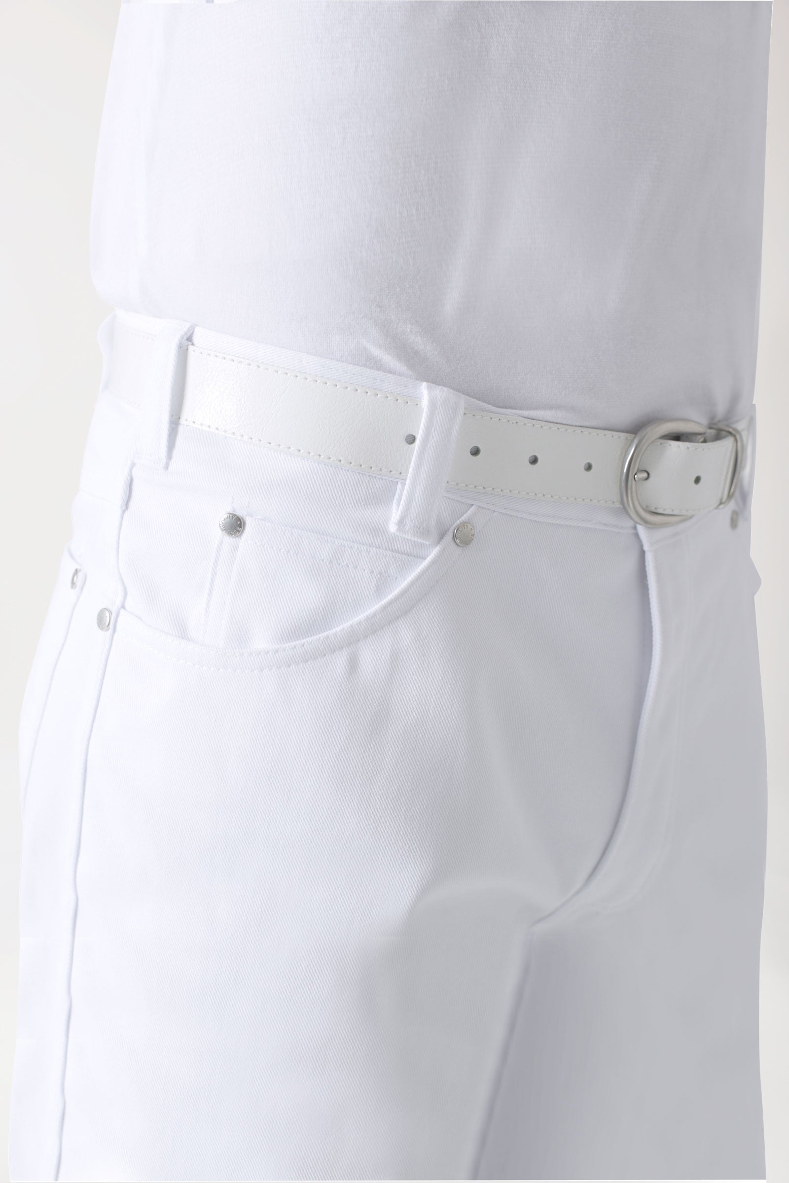 5-Pocket Hose Herren - Jeanslook weiss