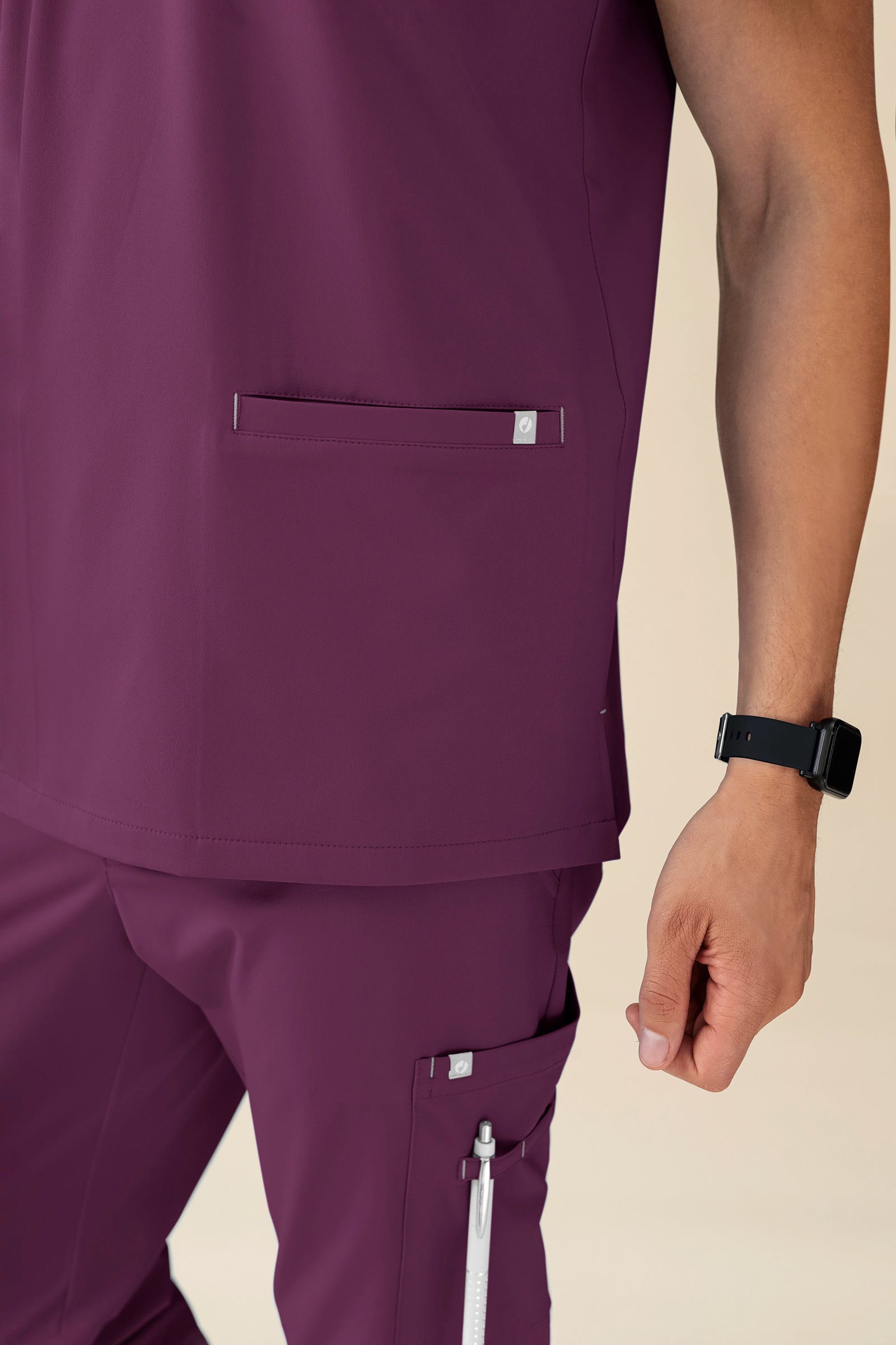 KAERE Schlupfkasack Herren - V-Ausschnitt pflaume