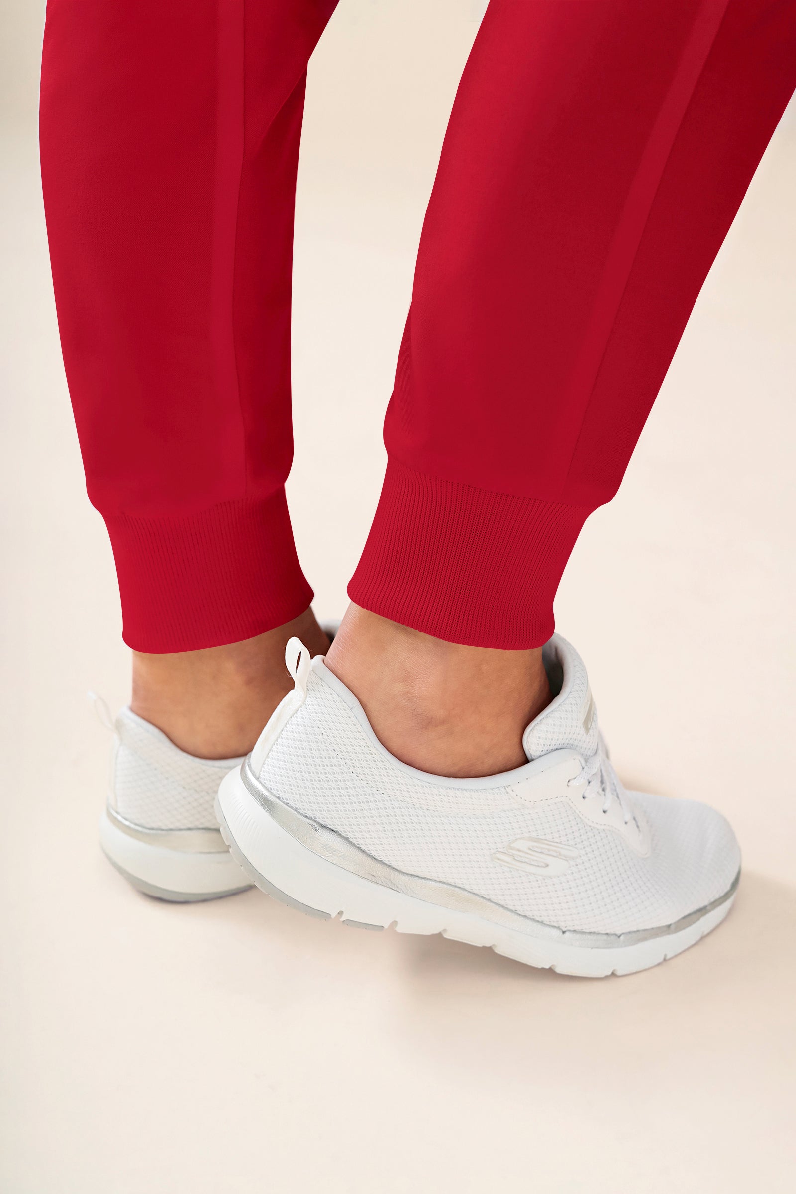 KAERE Hose Damen - Saumbündchen mit Beintaschen rot