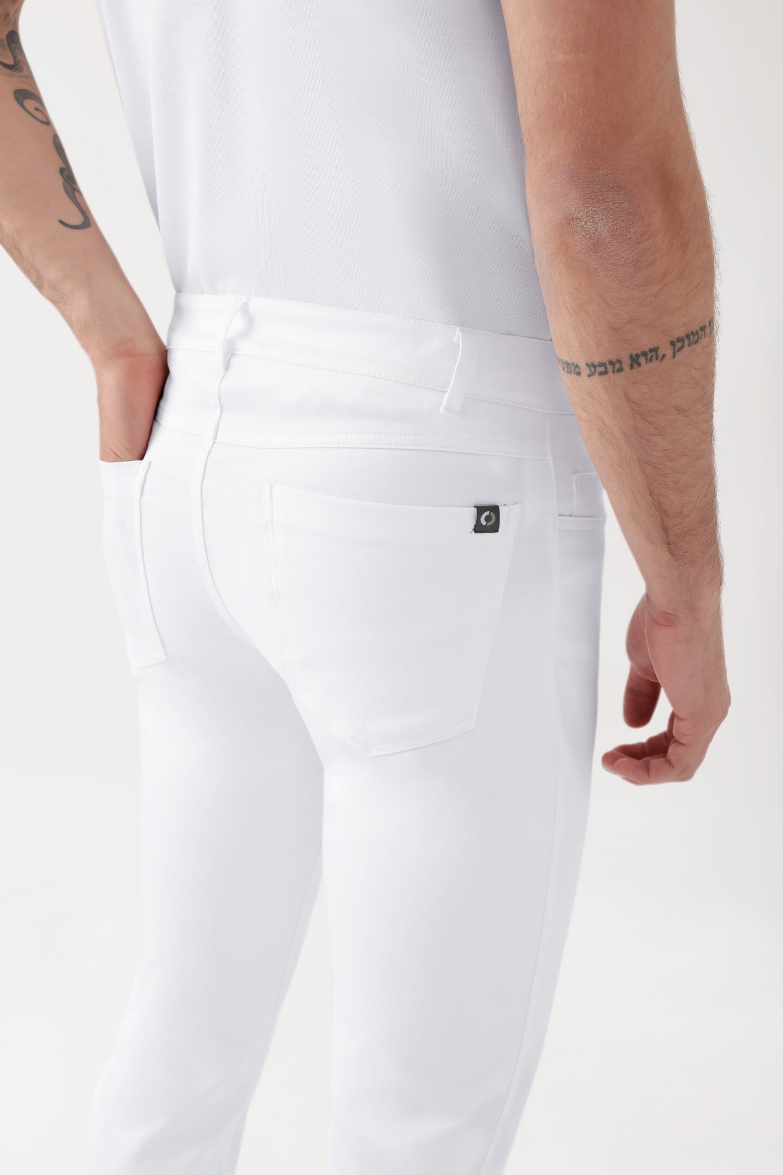 COMFY FLEX 5-Pocket Hose Herren - schlankes Bein weiss