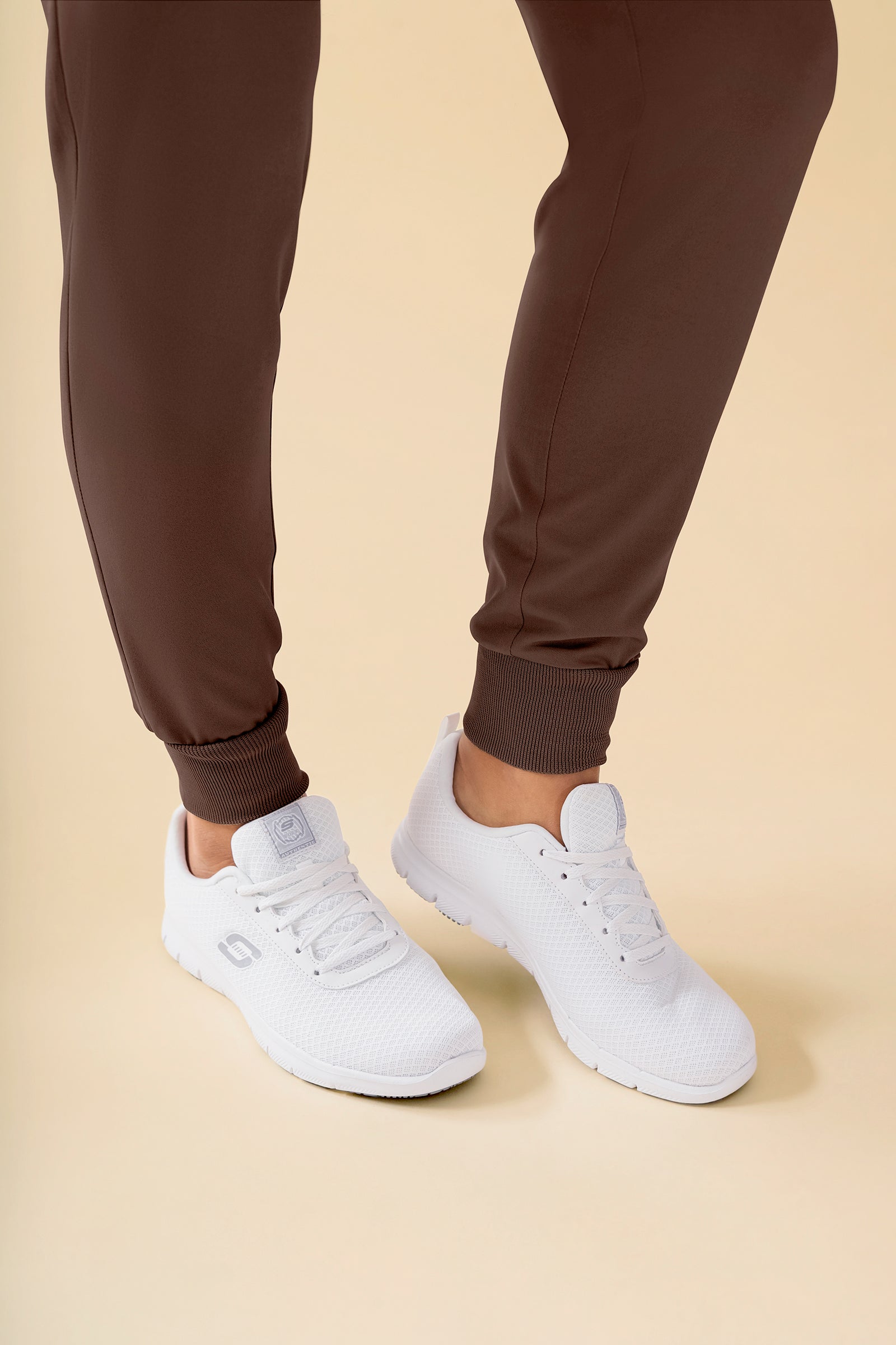 KAERE Hose Damen Normale Grösse - Saumabschluss mit Strickbund coffee