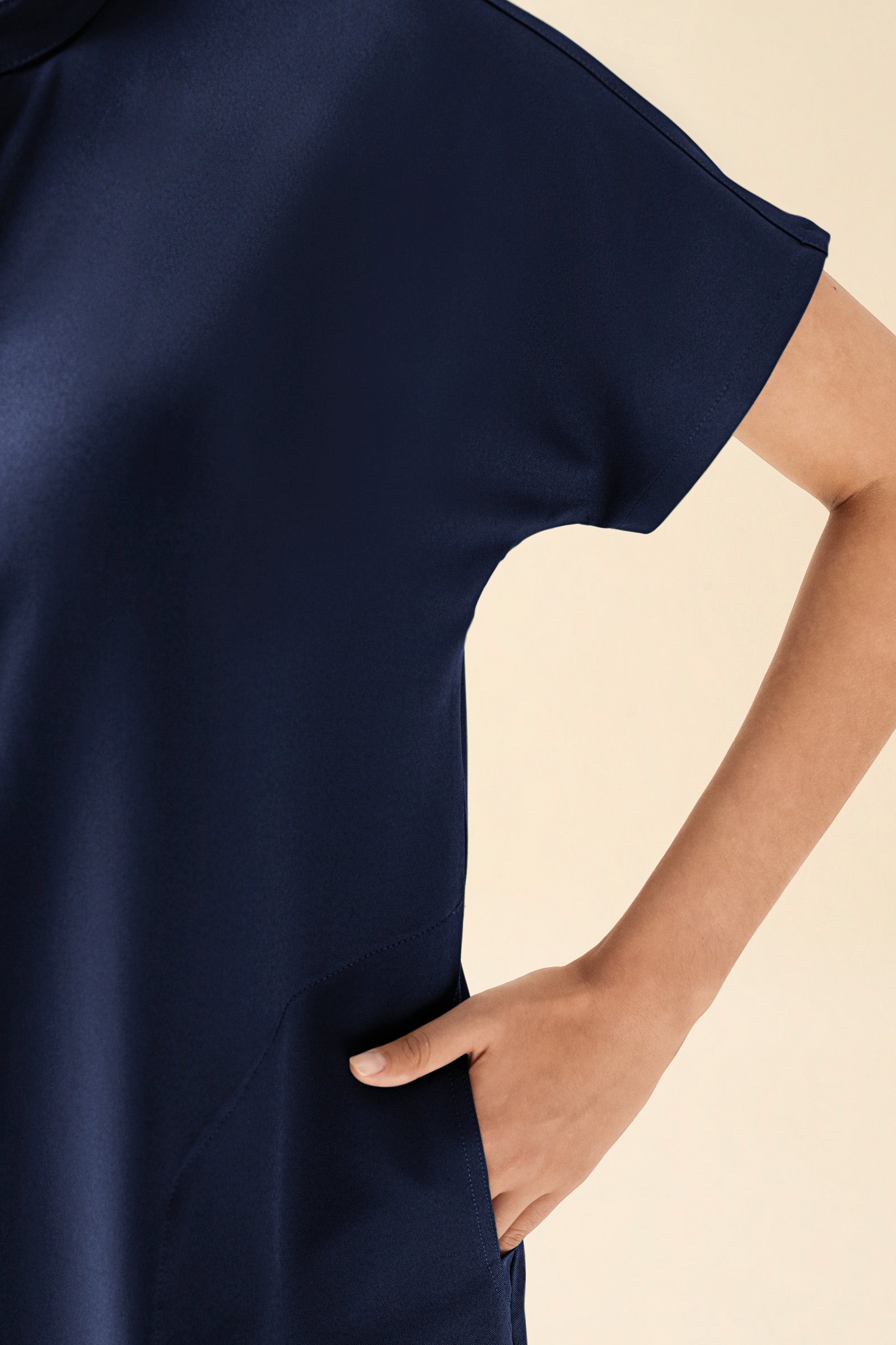 KAERE Schlupfkasack Damen - Stehkragen navy