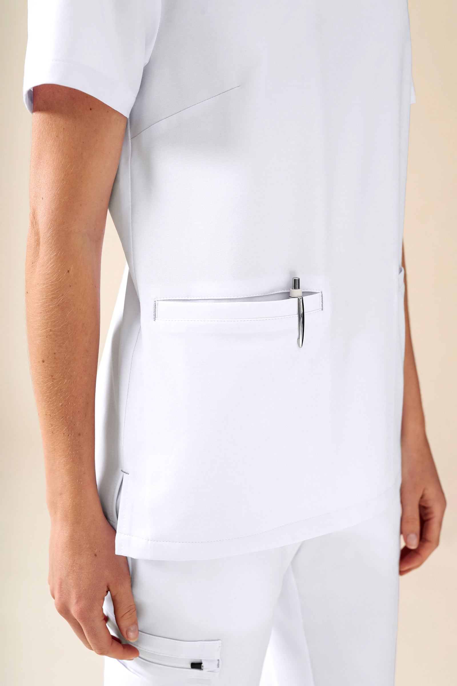 KAERE Schlupfkasack Damen - V-Ausschnitt weiss