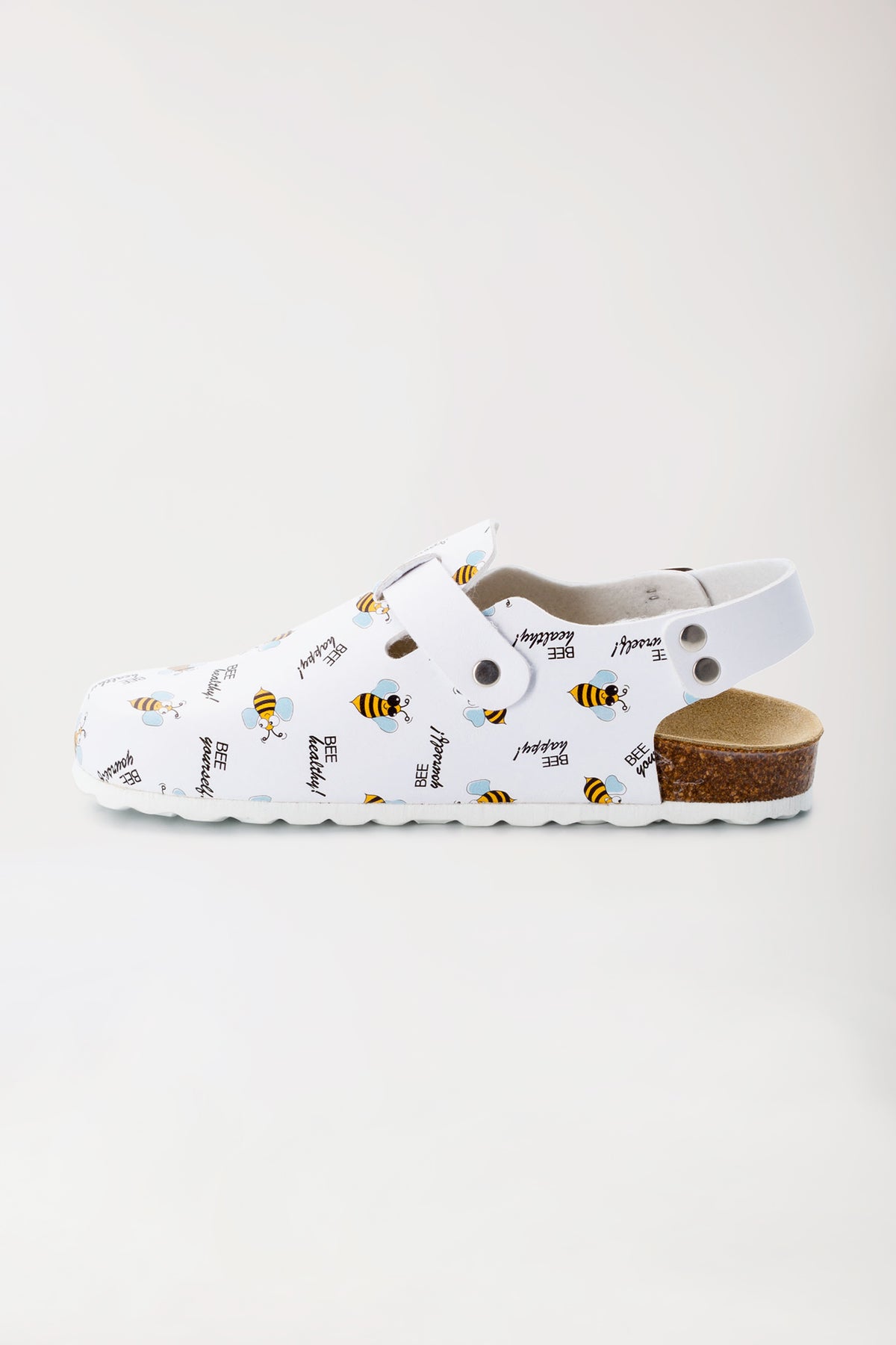 Unisex Clog weiss/gelb/schwarz