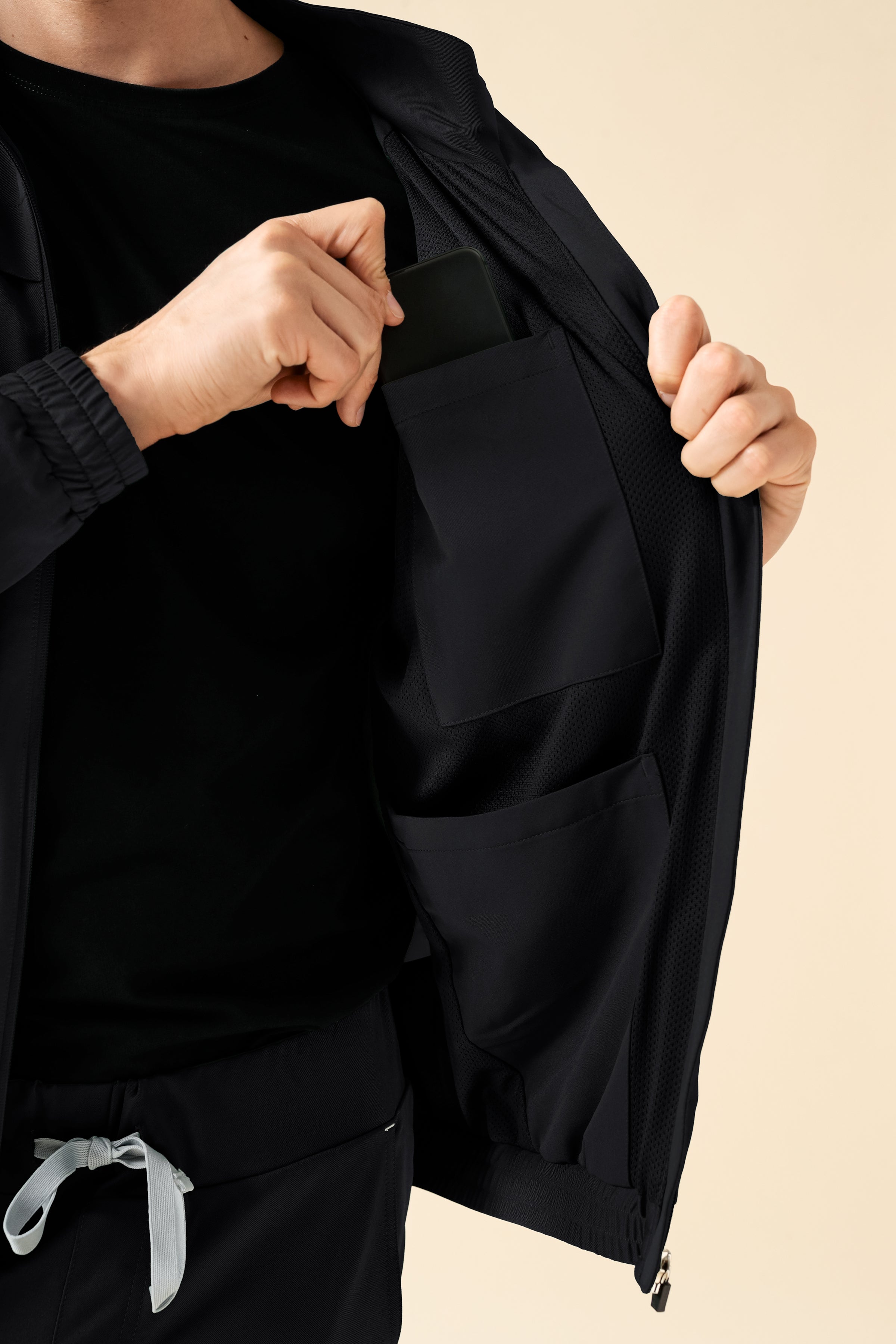 KAERE Blousonjacke Herren - mit elastischen Bündchen schwarz