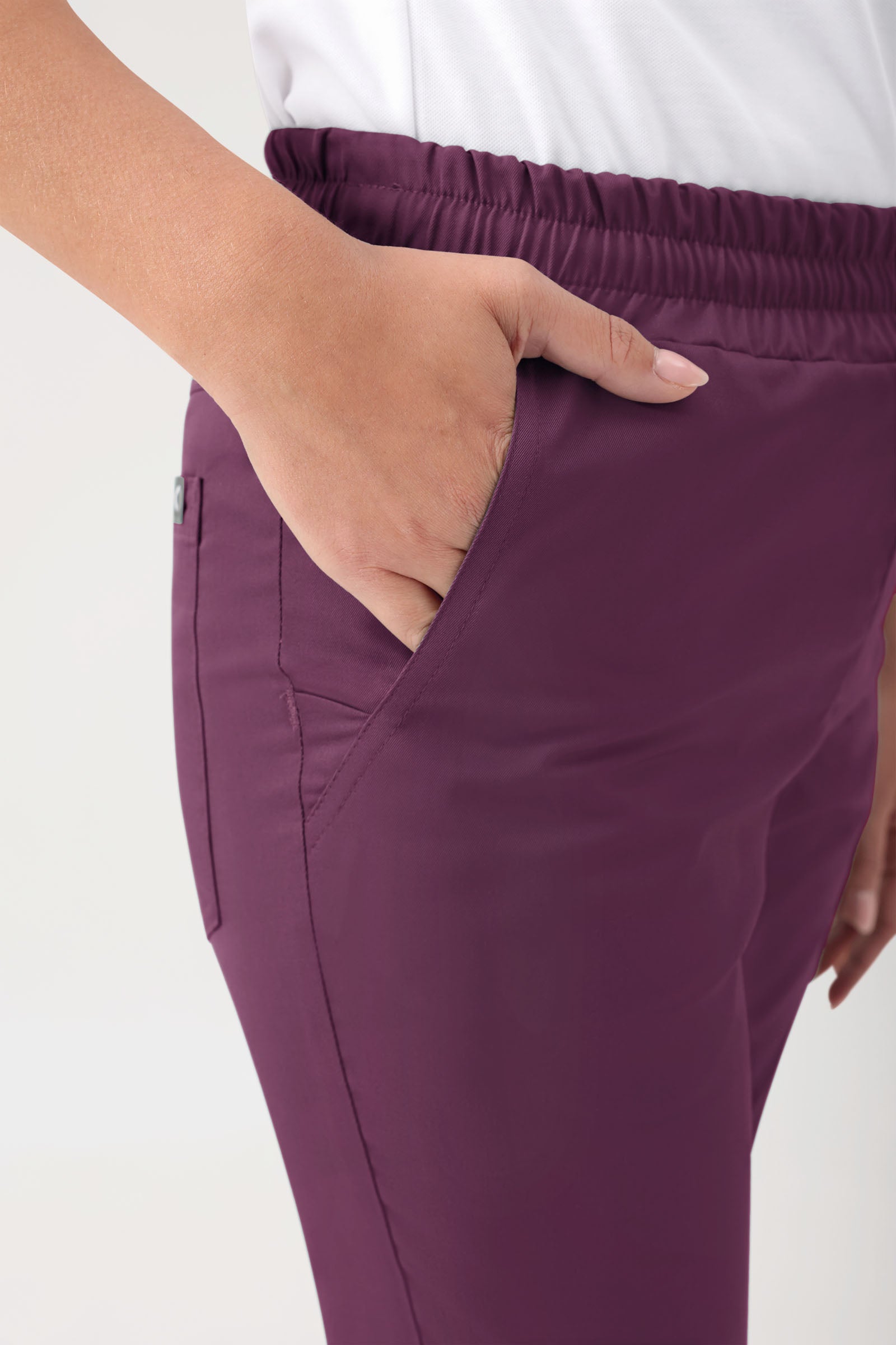 GREEN Stretch Hose Unisex - Rundumgummibund pflaume