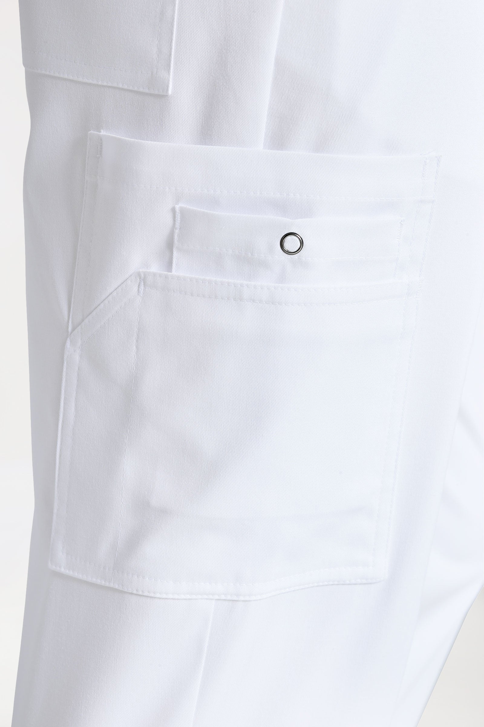 CLINIC STRETCH Hose Unisex - mit Beintasche weiss