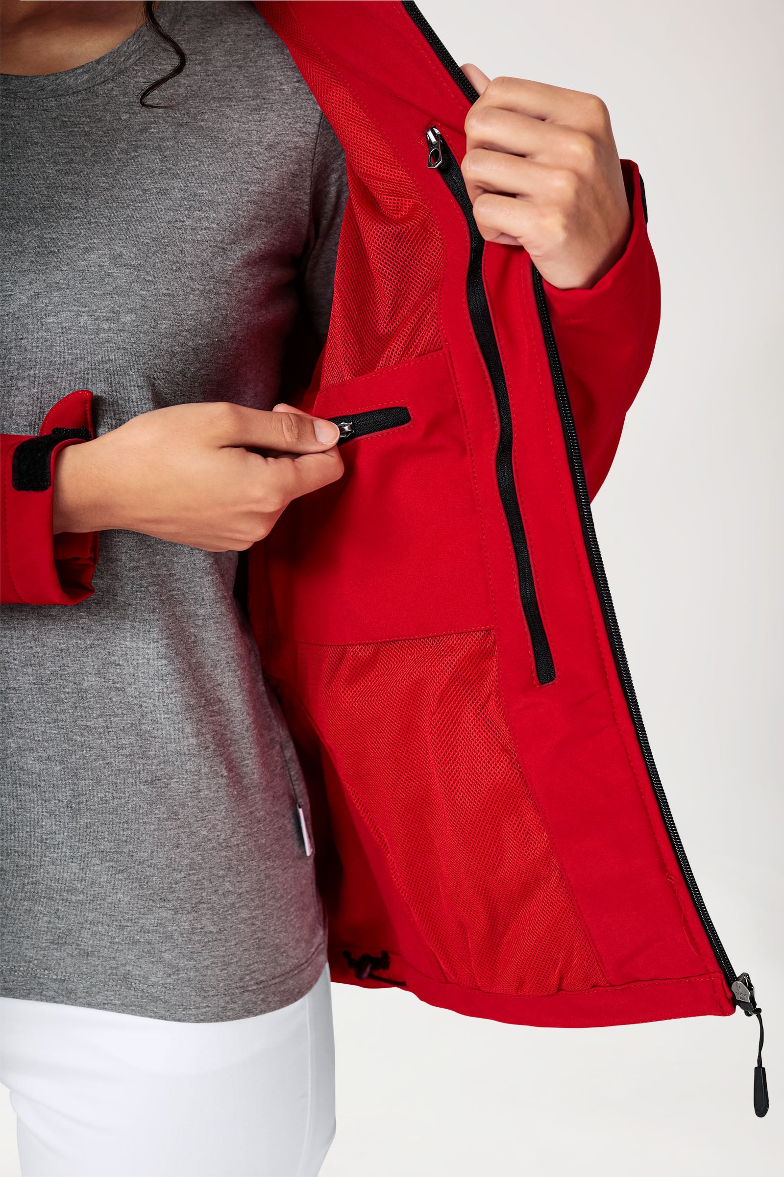 Softshell Jacken Unisex - mit Kapuze rot