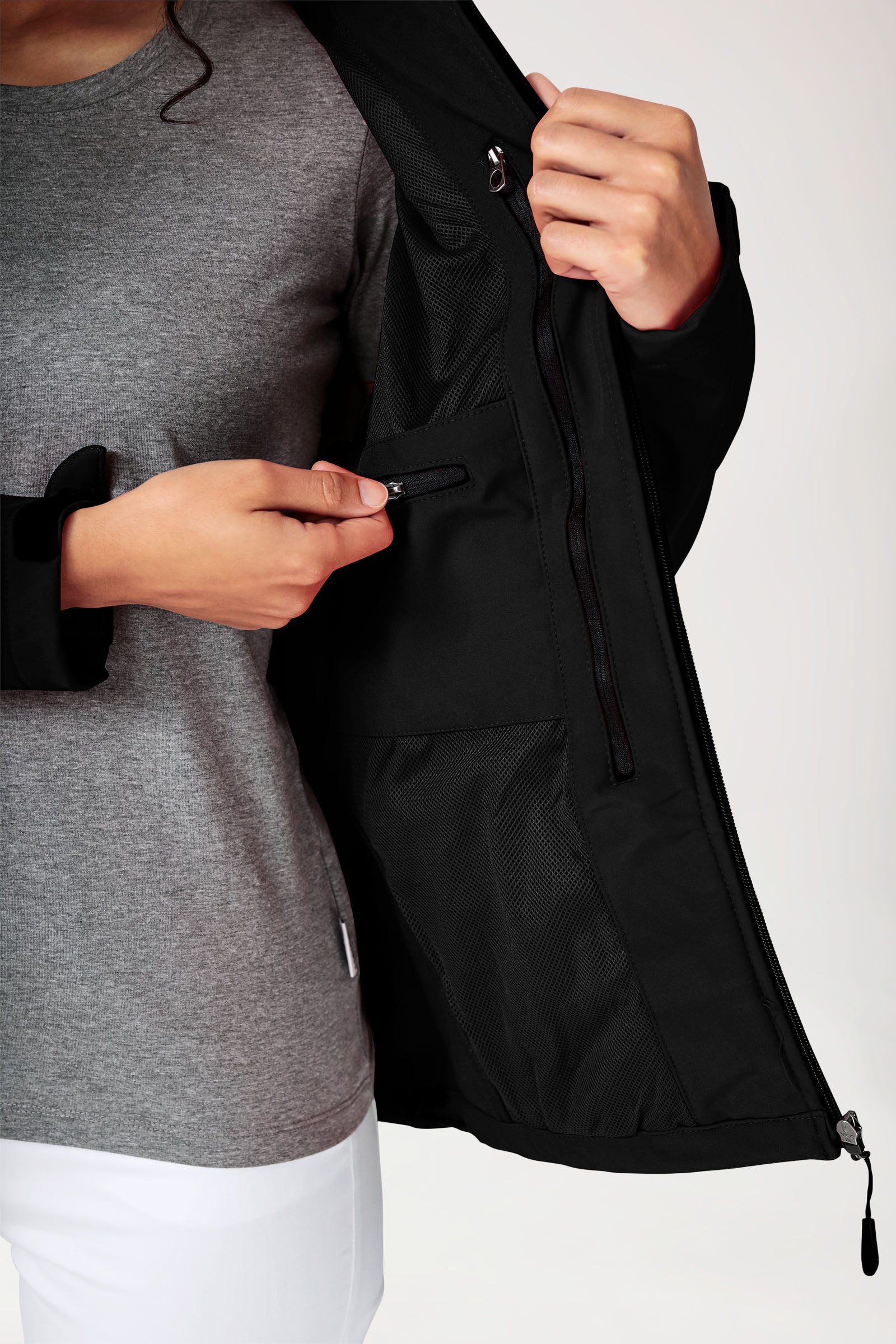 Softshell Jacken Unisex - mit Kapuze schwarz