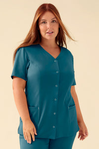 KAERE Kasack Damen - durchgeknöpft petrol