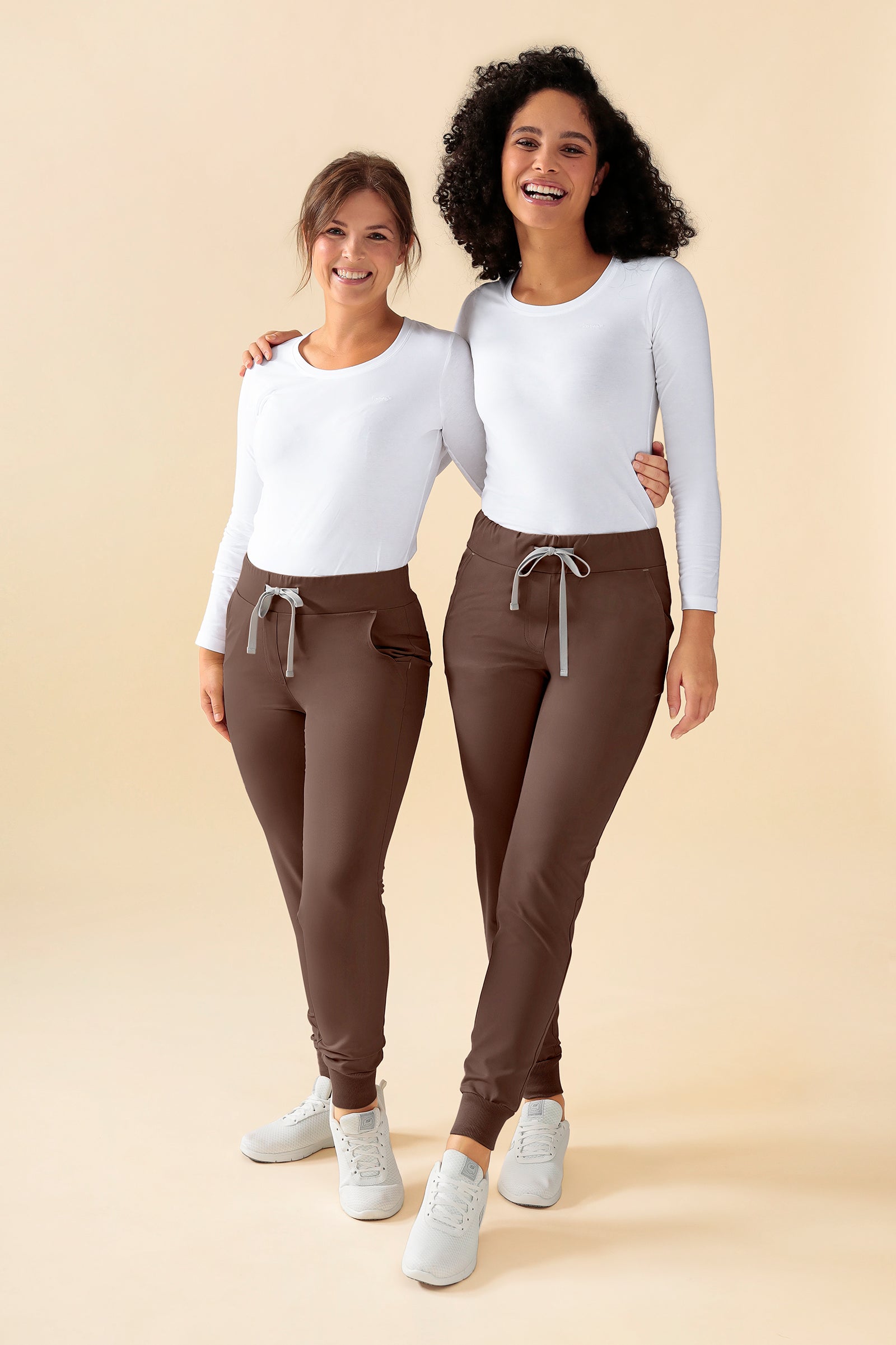 KAERE Hose Damen - Saumbündchen Kurzgr. ohne Beintaschen coffee, Vue de face 