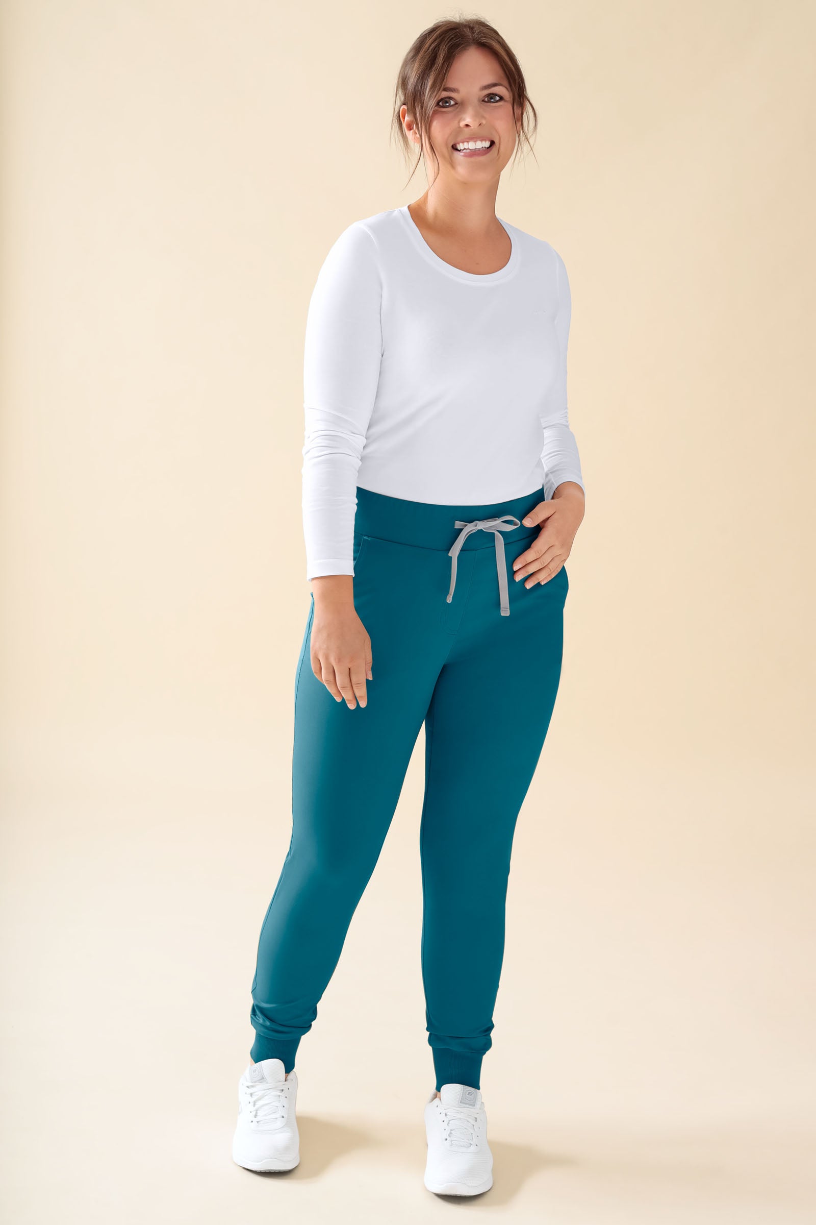 KAERE Hose Damen - Saumbündchen Kurzgr. ohne Beintaschen petrol