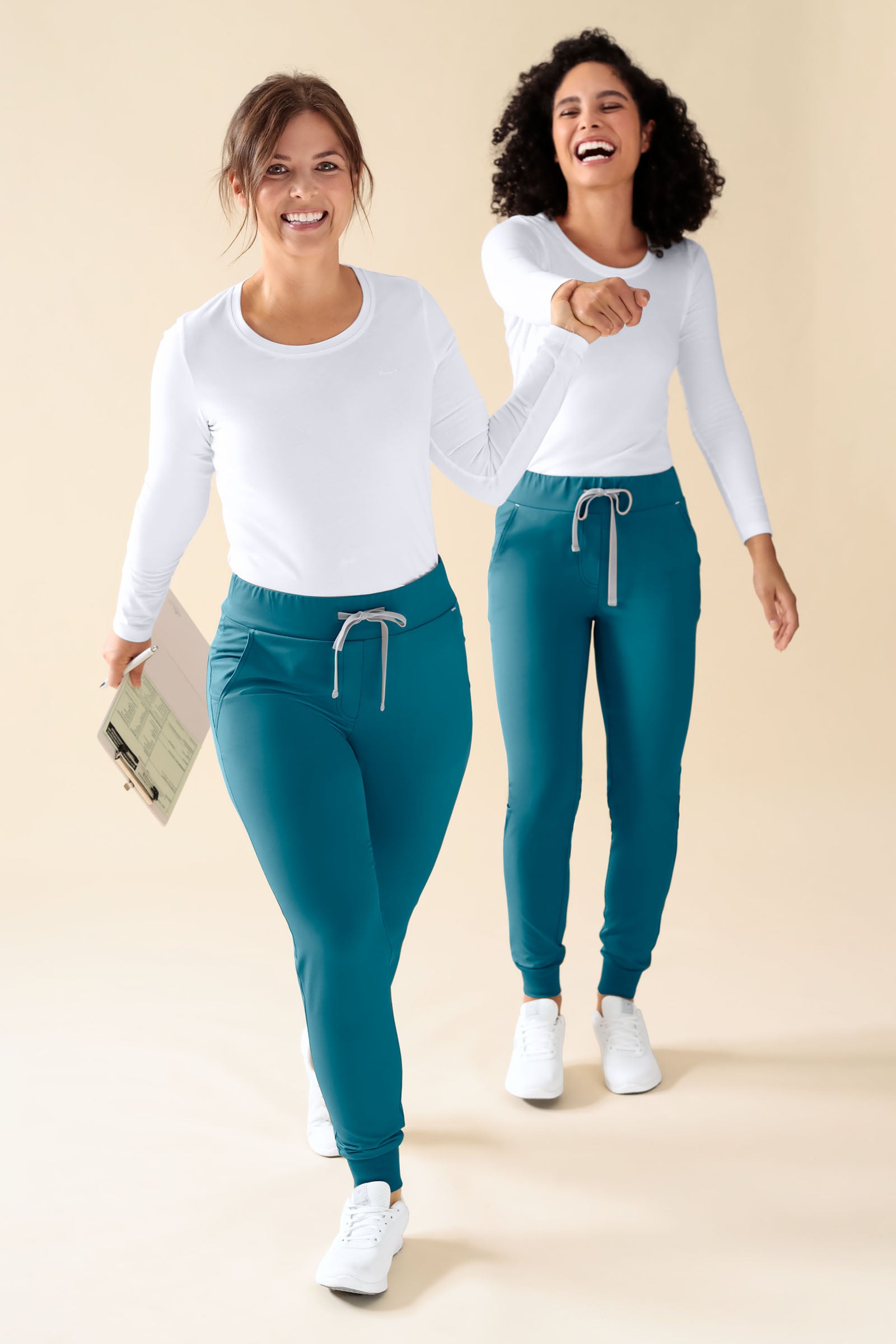 KAERE Hose Damen - Saumbündchen Kurzgr. ohne Beintaschen petrol, Vue de face 