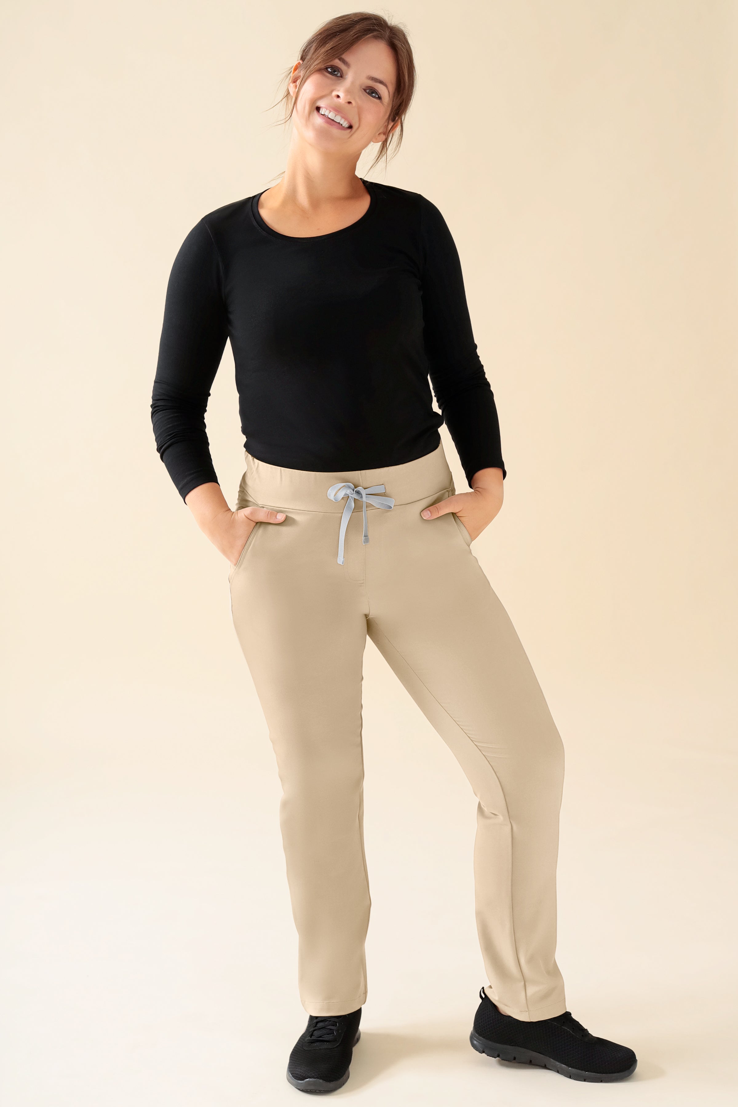 KAERE Hose Damen - gerader Saum Kurzgr. ohne Beintaschen sand, Vue de face 