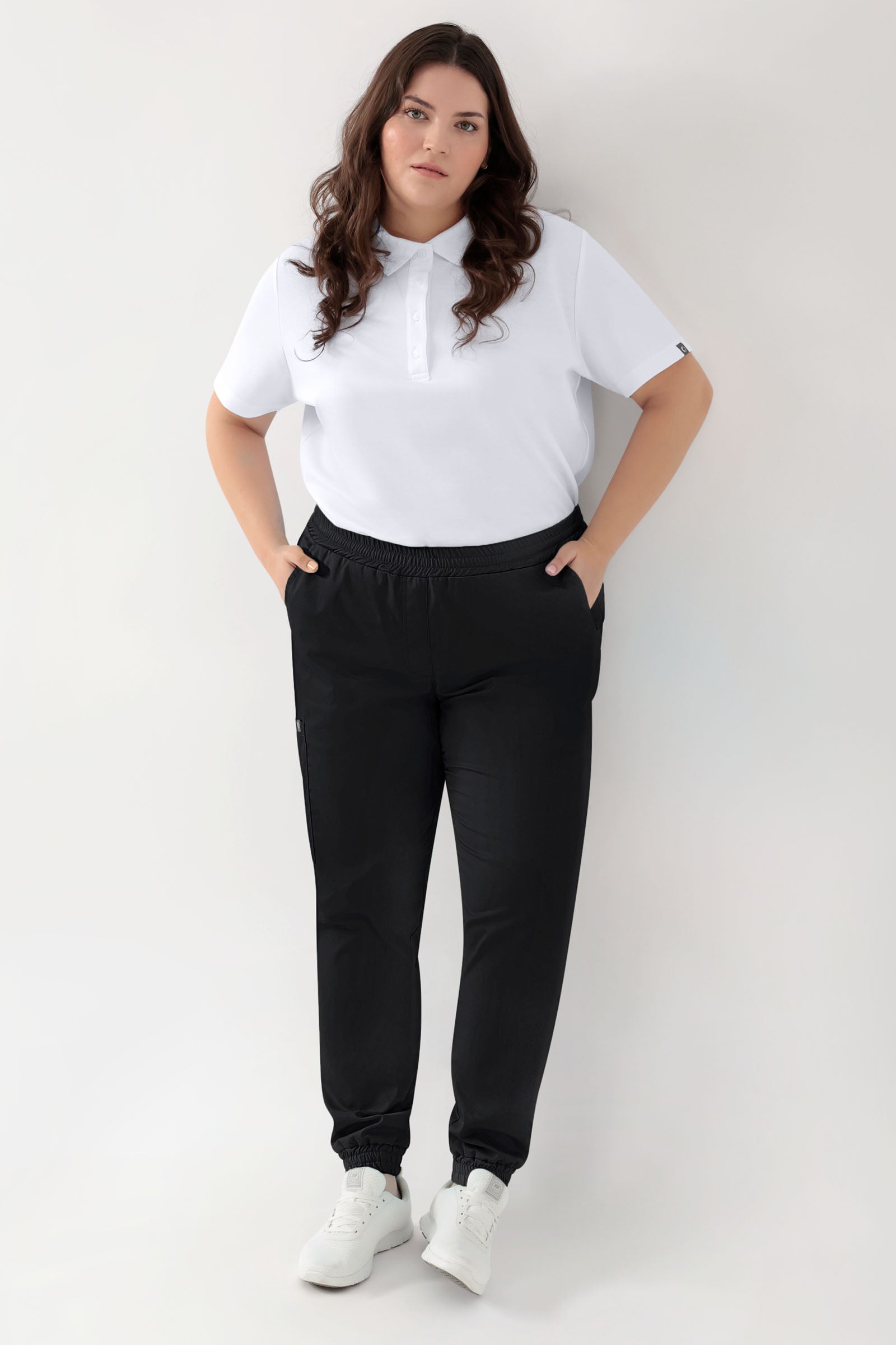 GREEN Stretch Hose Damen - Jogpants Style schwarz, Vue de face 