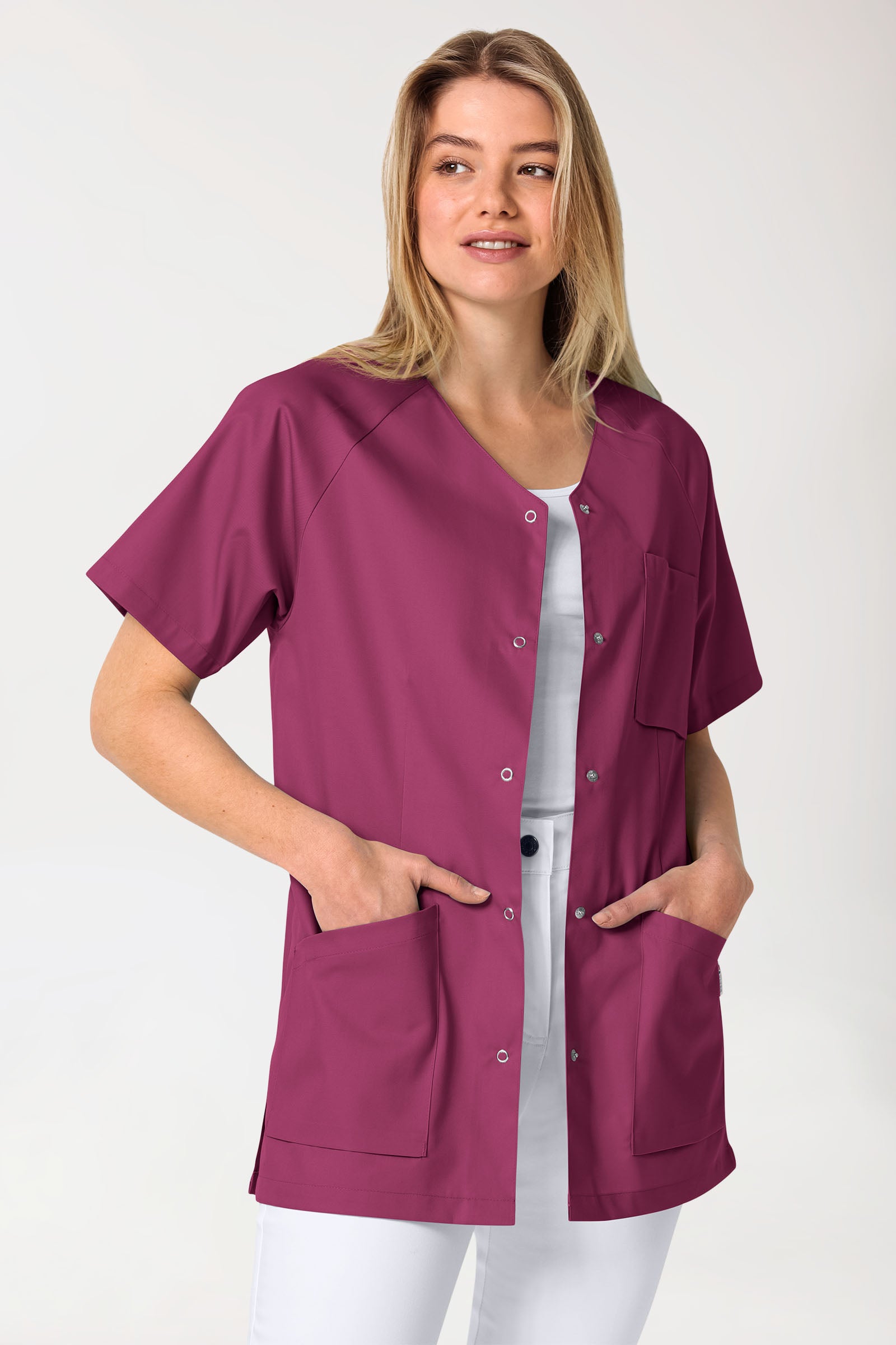 CORE Kasack Damen - durchgeknöpft berry