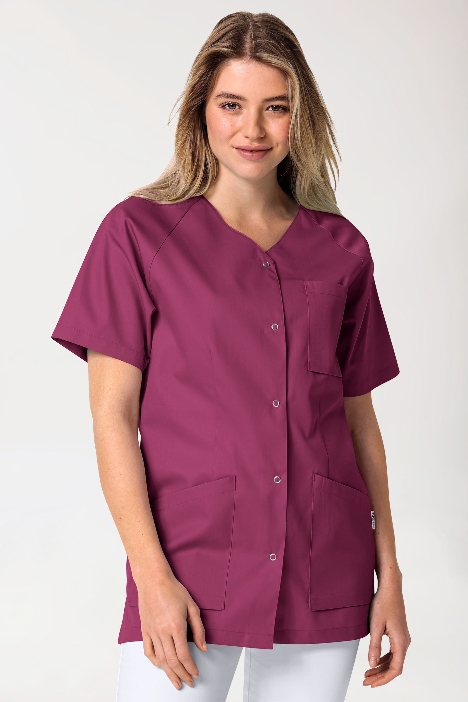 CORE Kasack Damen - durchgeknöpft berry, Vorderansicht 